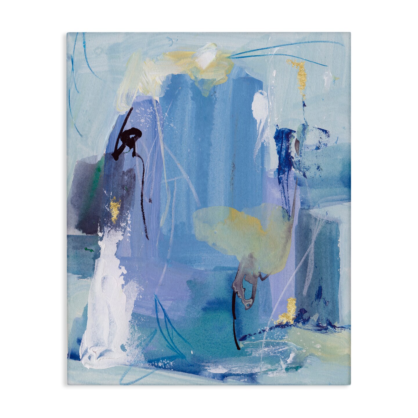 Stupell Industries Blue Abstract with Squiggles Canvas Wall Art Design by Grace Popp