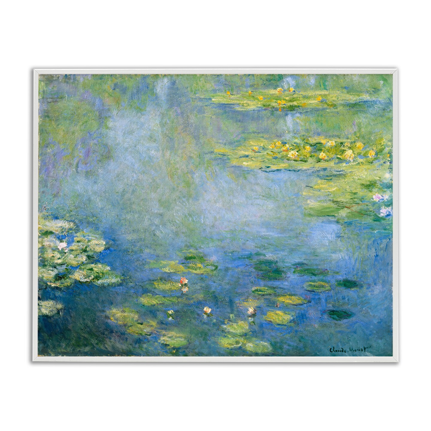 Stupell Industries Classical Monet Green Water Lilies Framed Giclee Wall Art Design by one1000paintings