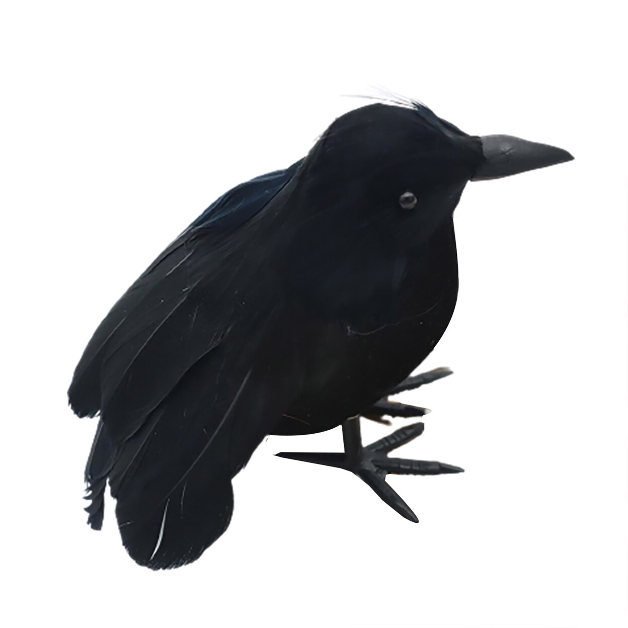 1 Set Feathered Crow Statue Handmade Realistic Looking Foam Fake Crow Ornament Indoor Outdoor Party Decoration