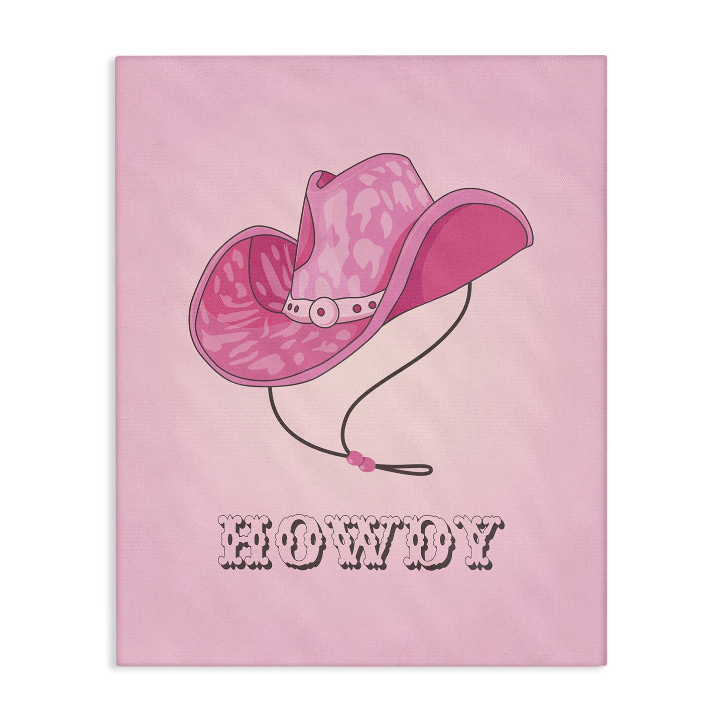 Stupell Industries Howdy Pink Cowgirl Hat Canvas Wall Art Design by Nataly White