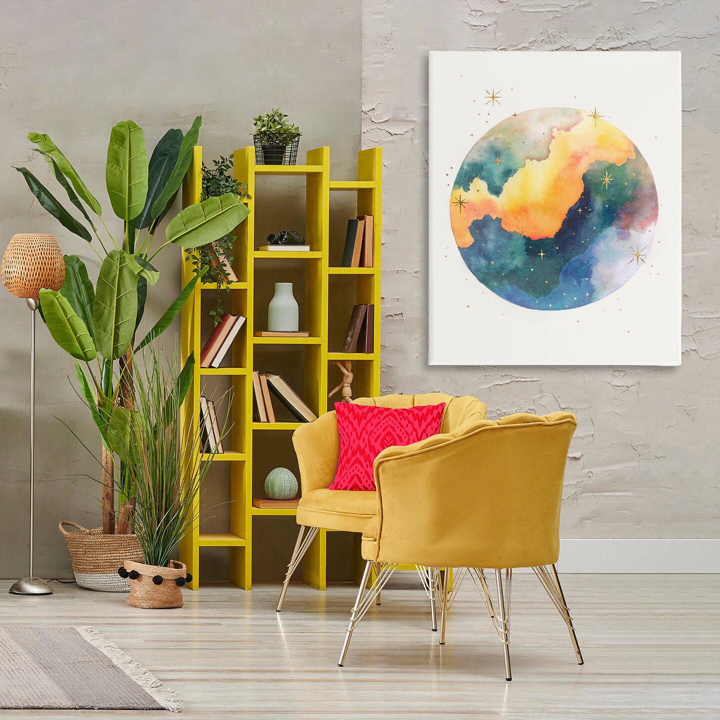 Stupell Industries Nebula & Stars Watercolor Canvas Wall Art Design by Michael Willett