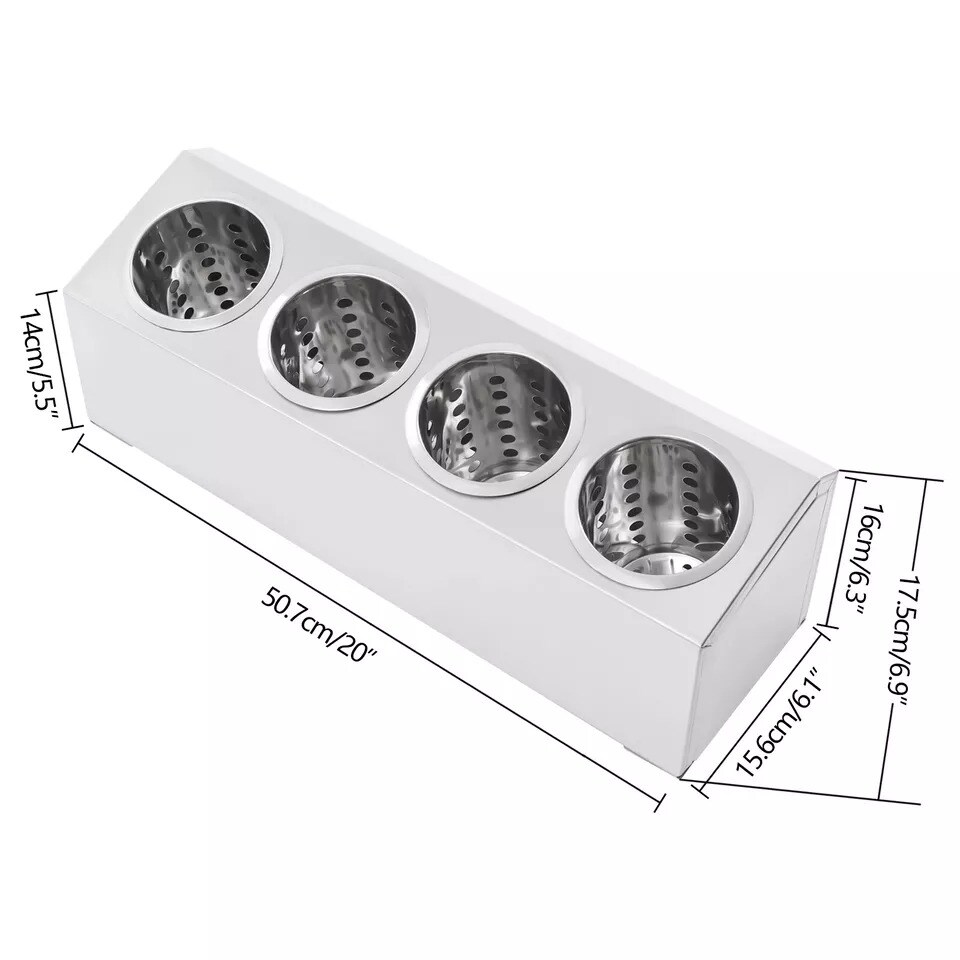Removable 4 Tray Utensil Holder Flatware Organizer Kitchen Cutlery Storage
