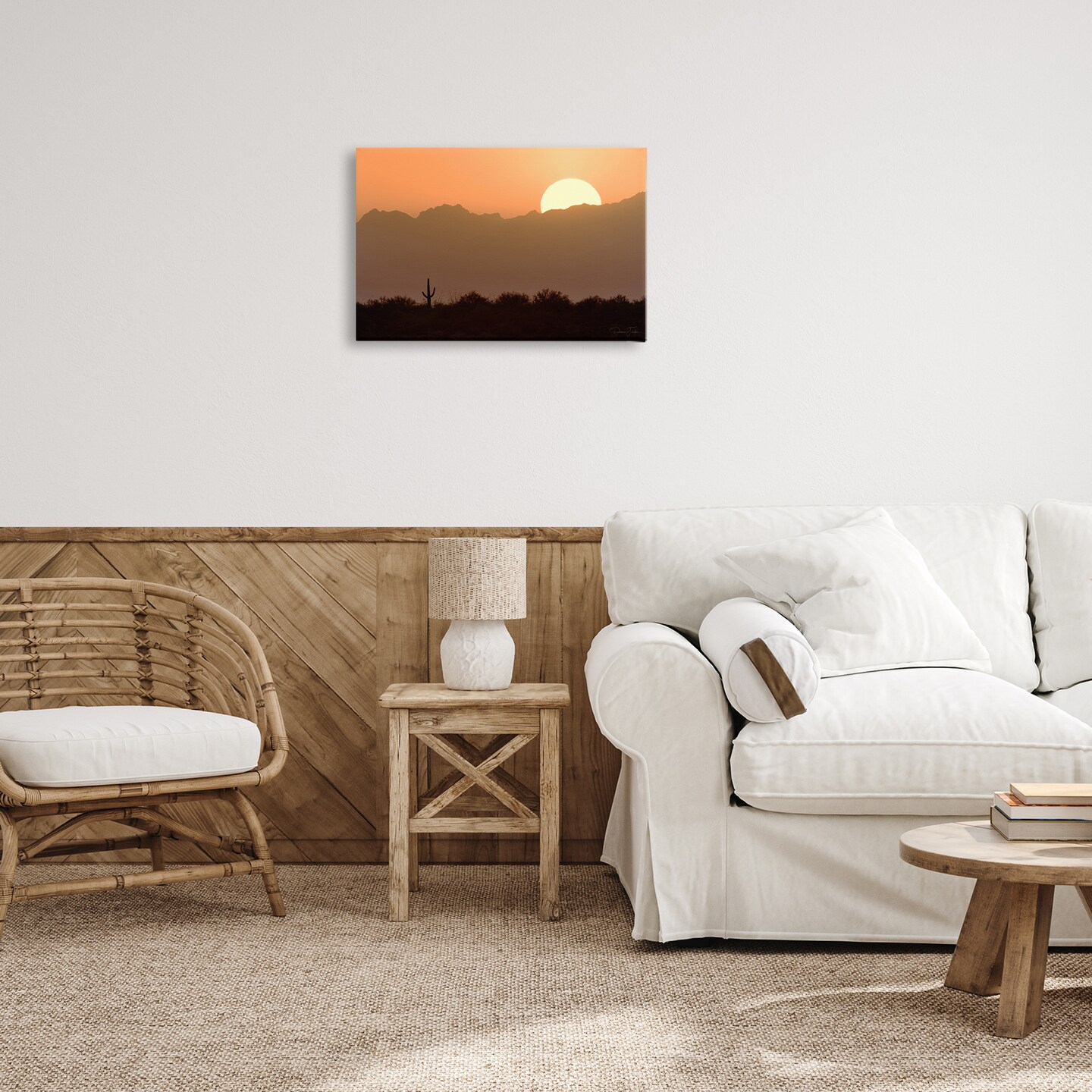 Stupell Industries Sunlit Desert Cactus Canvas Wall Art Design by Dennis Frates