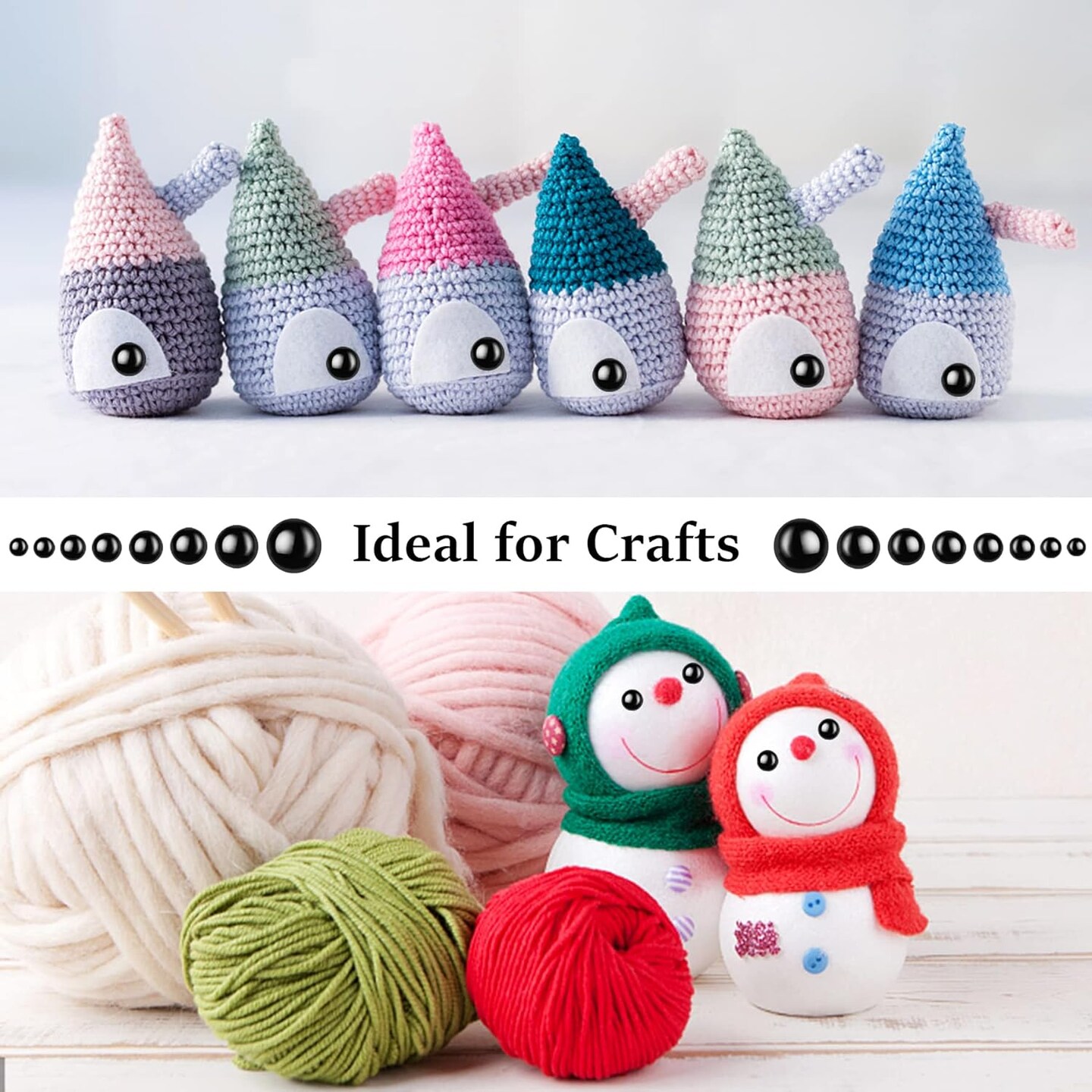 80pcs Large Safety Eyes for Amigurumi Eye for Stuffed Animals Craft Crochet Dolls Eyes for DIY Puppets Bear Crafts Animals Amigurumi Making Supplies