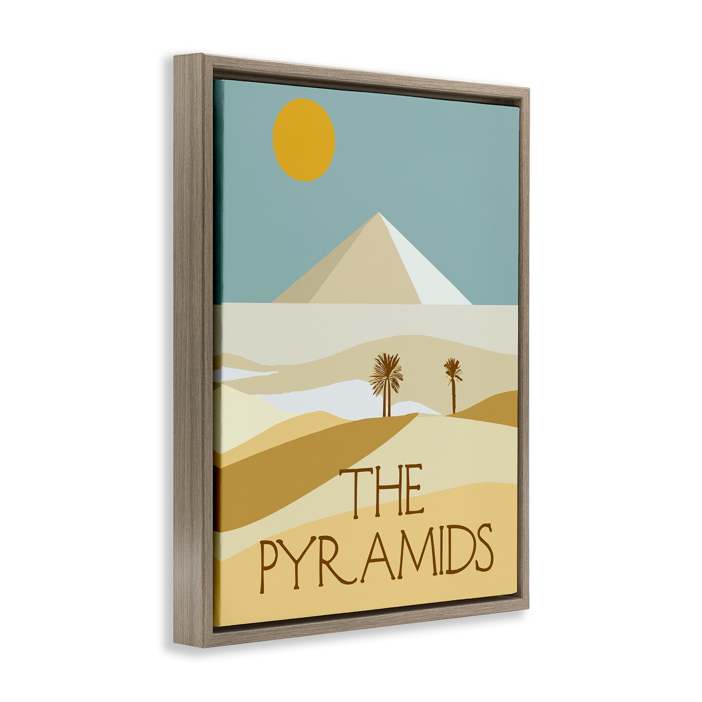 Stupell Industries Egypt Pyramids Landmark Framed Floater Canvas Wall Art Design by Daphne Polselli