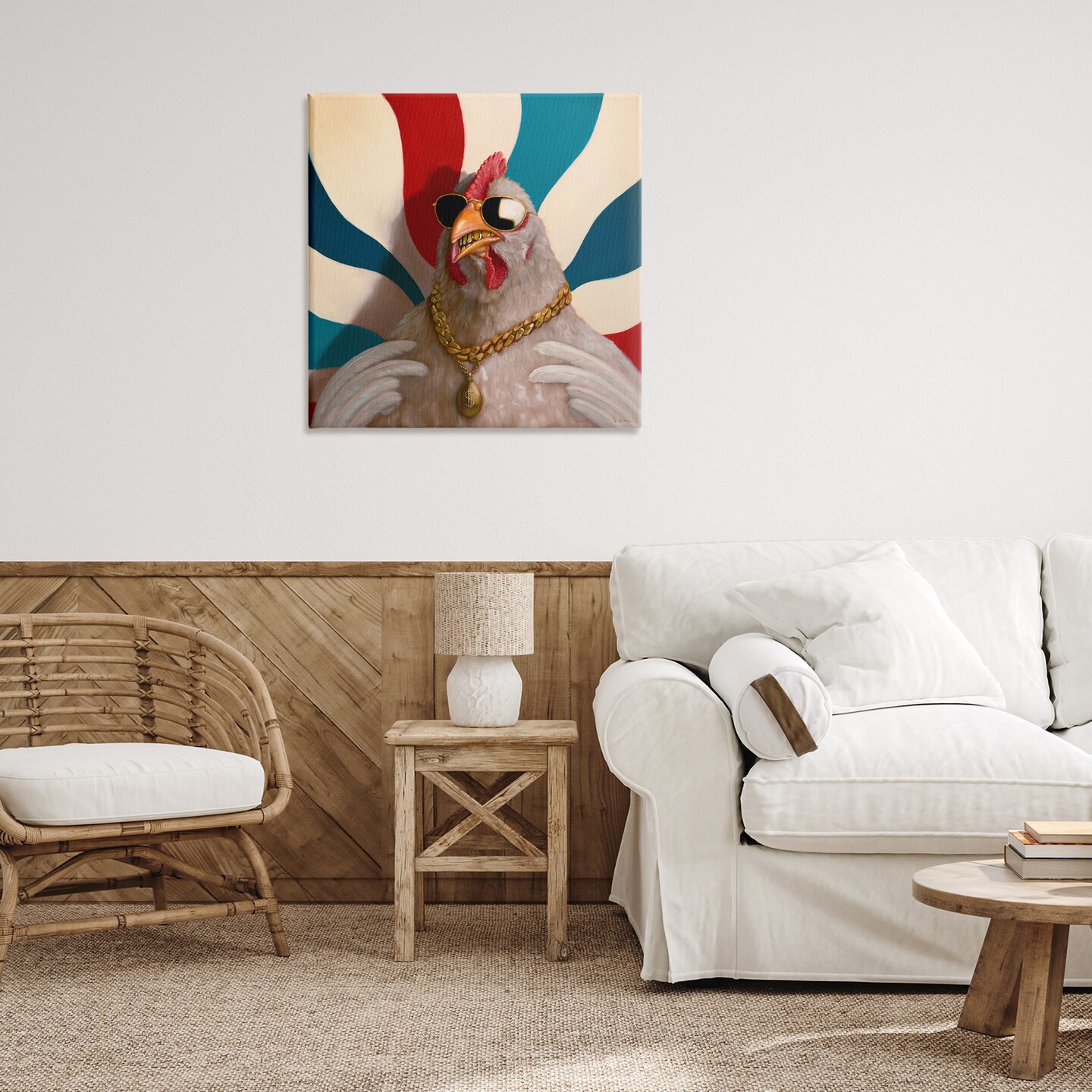 Stupell Industries Chicken with Urban Chains Canvas Wall Art Design by Lucia Heffernan