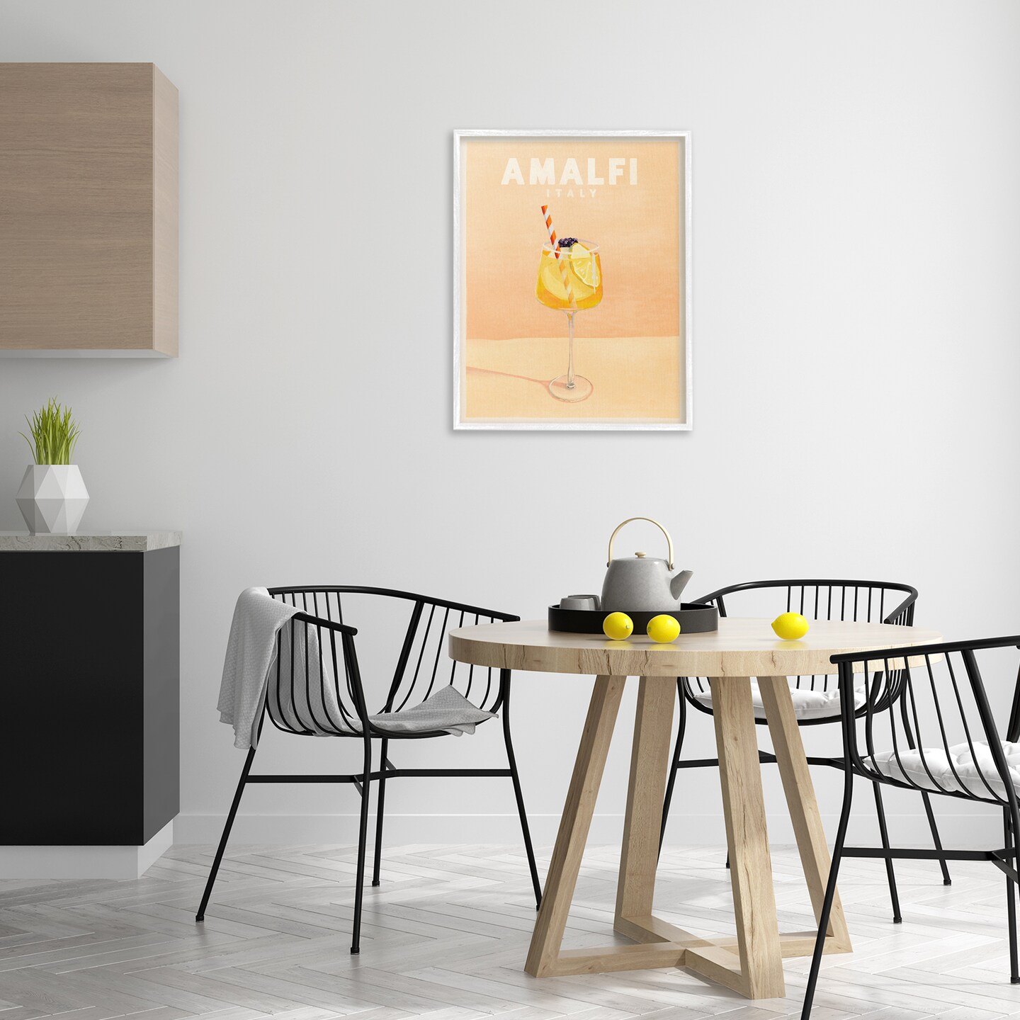 Stupell Industries Amalfi Italy with Cocktail Framed Giclee Wall Art Design by The Whiskey Ginger