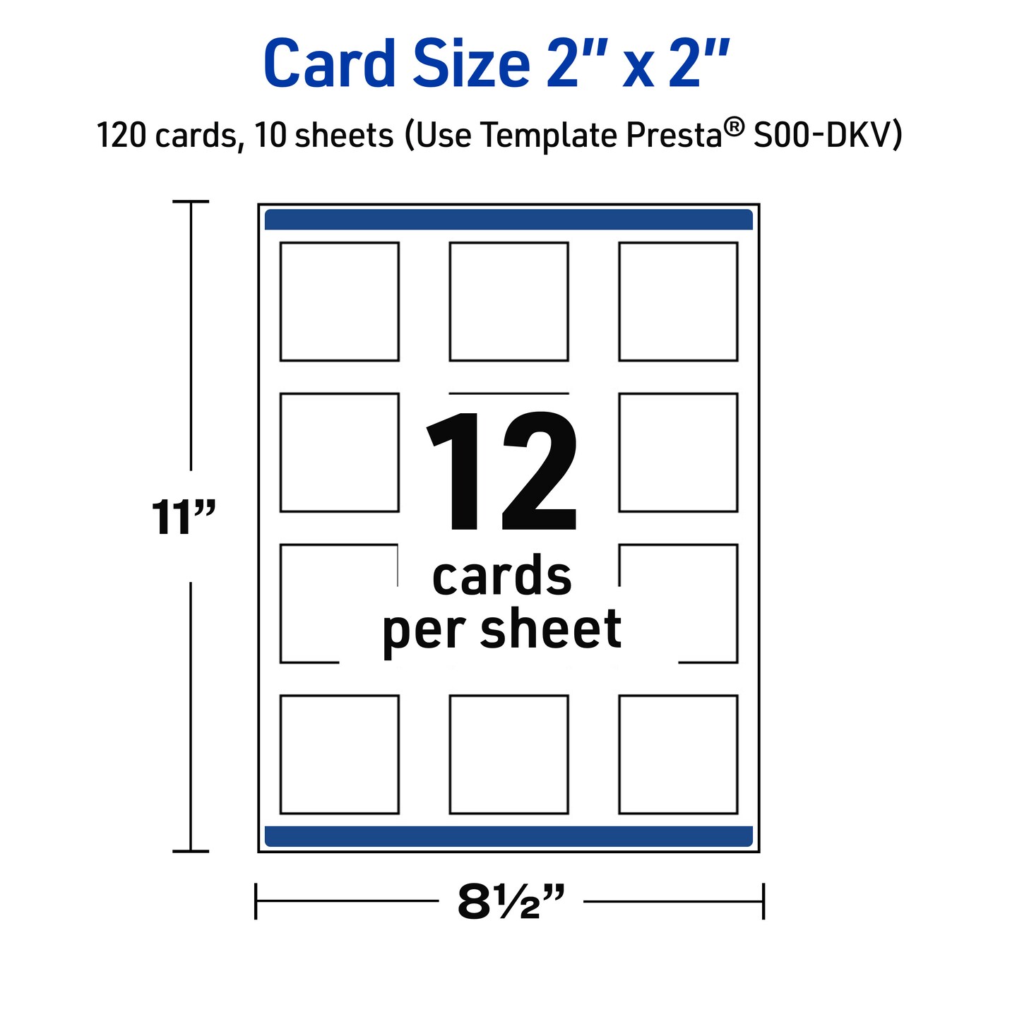 Avery Printable Square Cards, Black and White Polka Dots, 2&#x22; x 2&#x22;, Matte White Square Cards, Laser/Inkjet, 120ct, Great for Business Cards