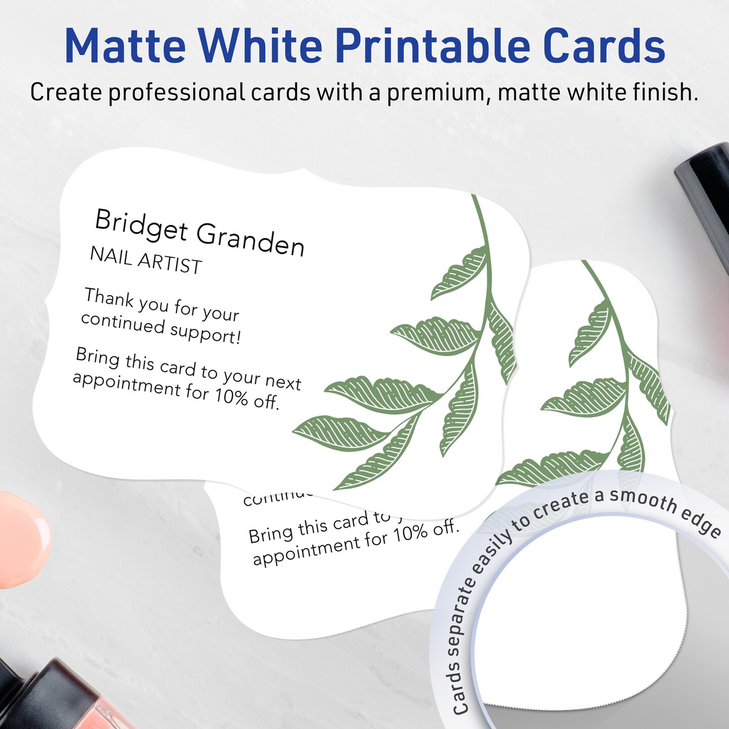 Avery Matte White Postcards, 6&#x22; x 9&#x22; Rectangle Flourished Edge
