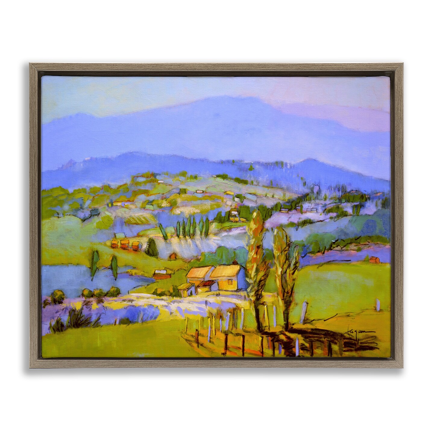Stupell Industries Classic Countryside Mountains Framed Floater Canvas Wall Art Design by Dorothy Fagan