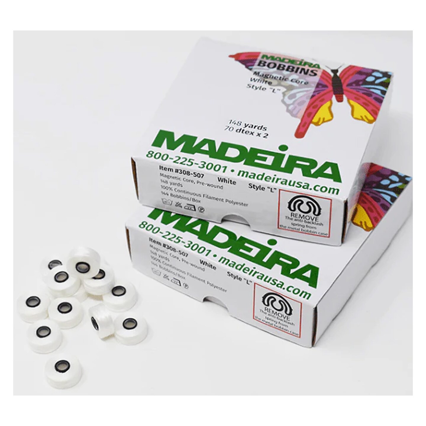 Madeira Mag Core Bobbin L 308-507 White