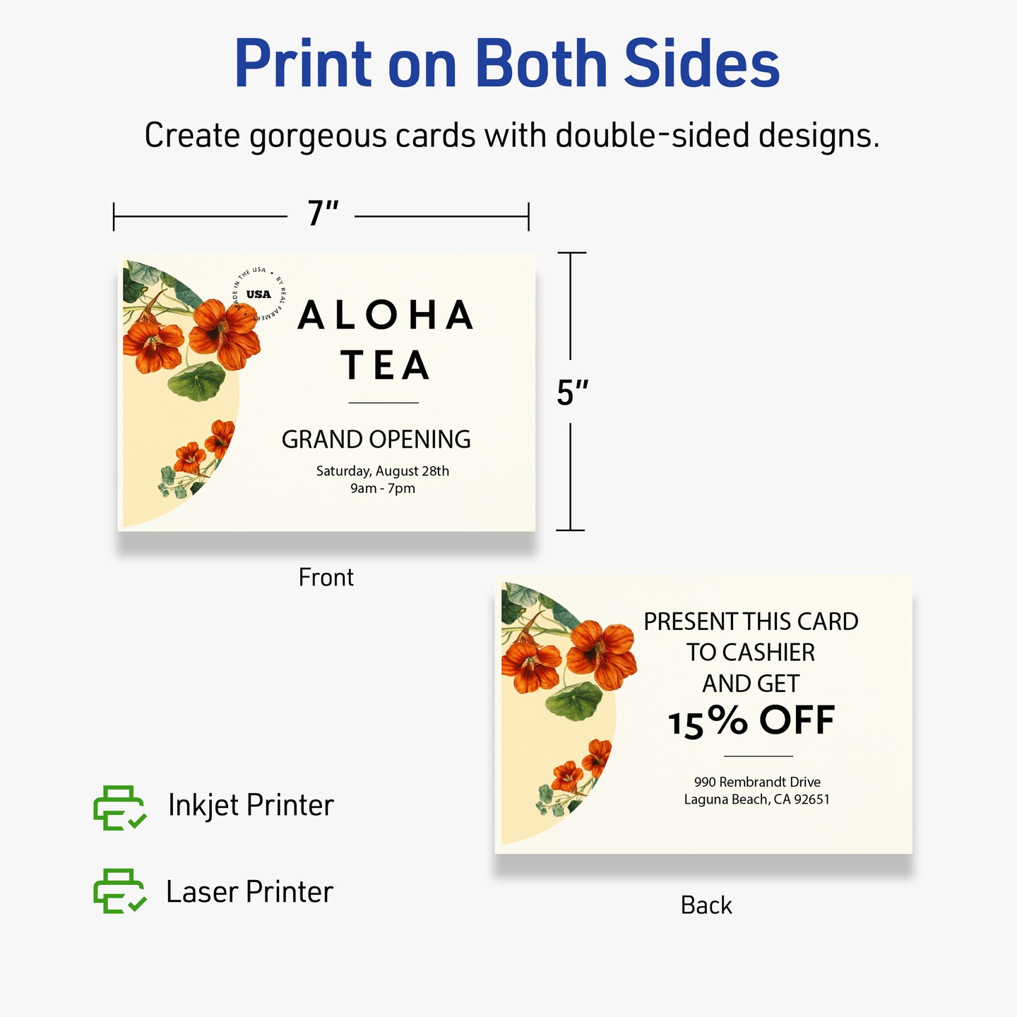 Avery Matte Ivory Invitation Cards, 5&#x22; x 7&#x22; Rectangle