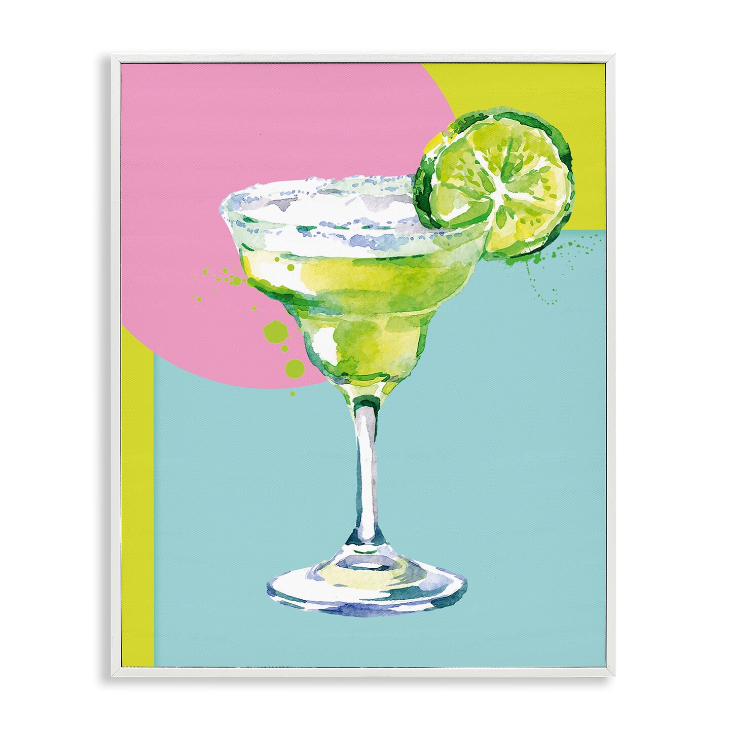 Stupell Industries Cocktail with Lime Slice Framed Giclee Wall Art Design by Susan Jill