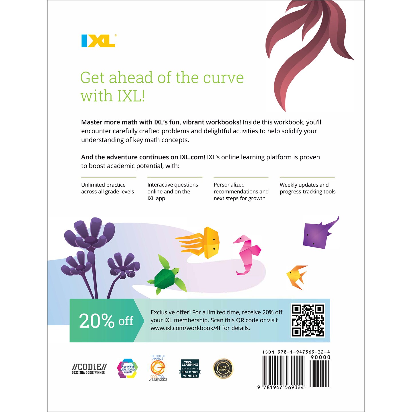 IXL Fractions &#x26; Decimals 4th Grade Math Workbooks, Mathematics Book for Kids Age 9-10 Covering Modeling, Comparing, Addition, and Subtraction Problems