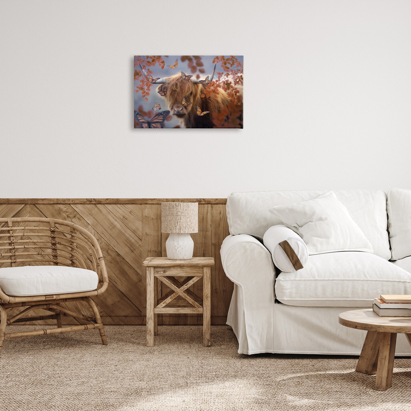 Stupell Industries Monarch Butterflies &#x26; Cattle Canvas Wall Art Design by Reinders