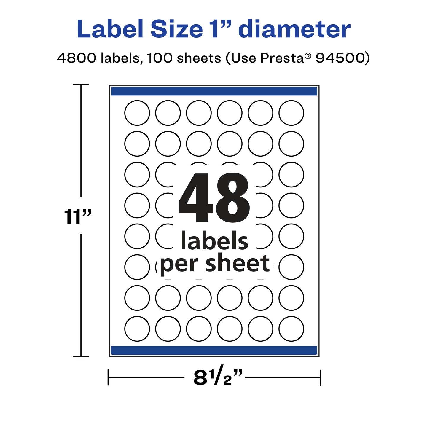 Avery Matte Clear Labels,  1&#x22; diameter Round