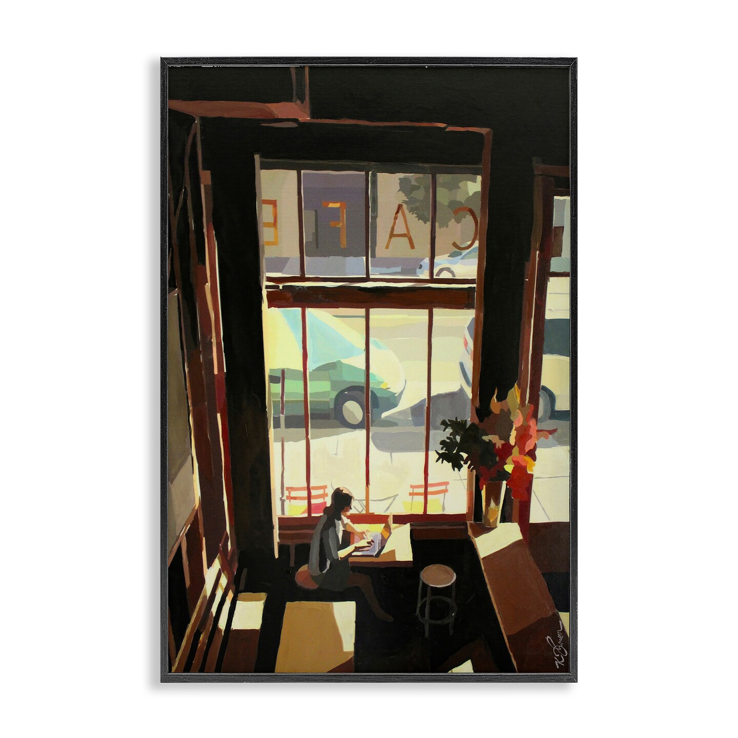 Stupell Industries Tranquil Cafe Environment Framed Giclee Design by Keith Thomson