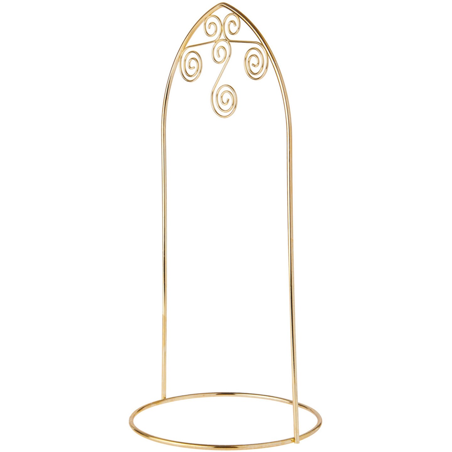 Bard's Arched Gold-toned Ornament Stand, Medium Scroll, 13" H x 6" W x 6" D