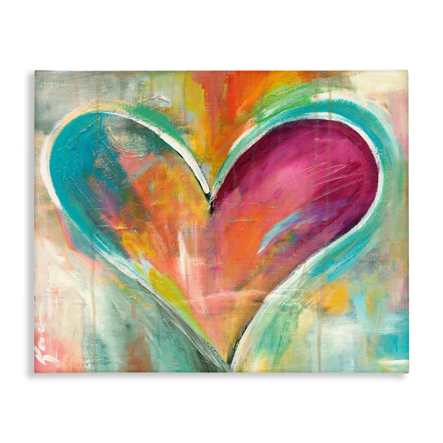 Stupell Industries Abstract Textural Heart Painting Canvas Wall Art