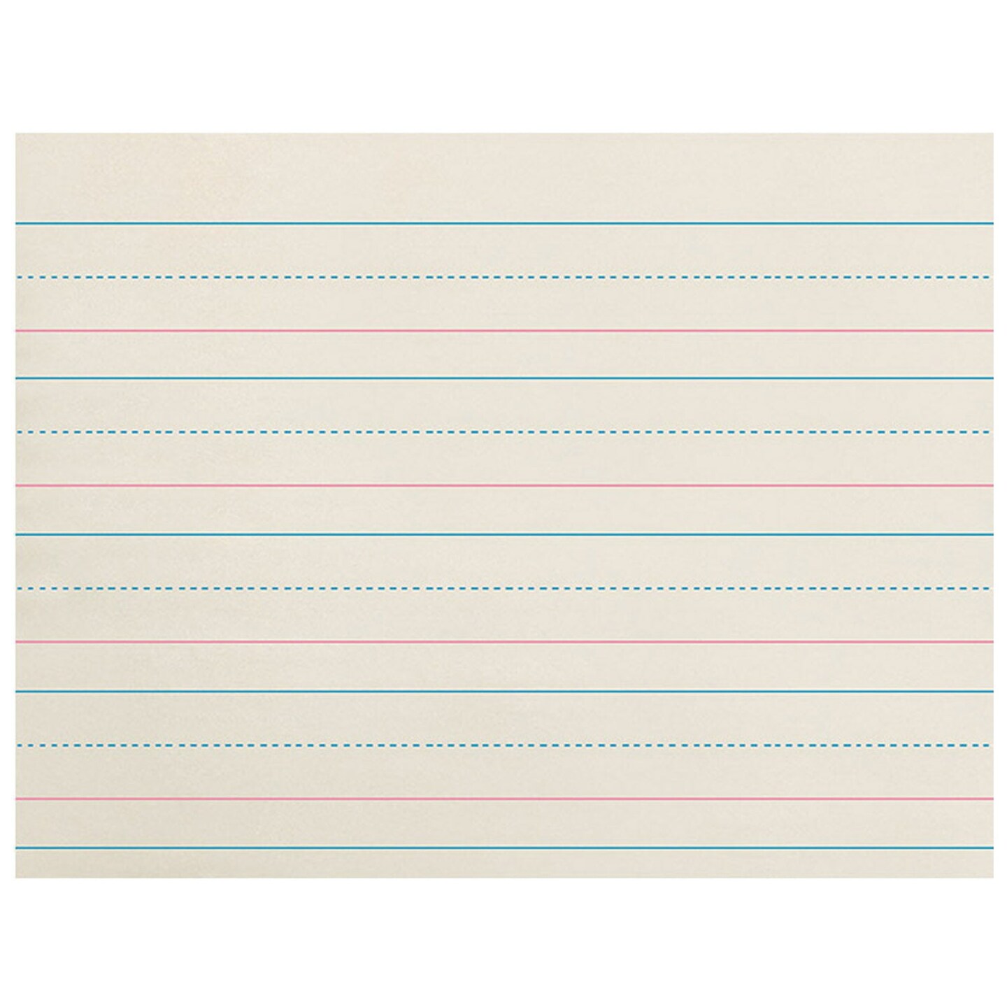 Newsprint Handwriting Paper, Dotted Midline, Grades Pre-K &#x26; K, 1-1/8&#x22; x 9/16&#x22; x 9/16&#x22; Ruled Long, 10-1/2&#x22; x 8&#x22;, 500 Sheets