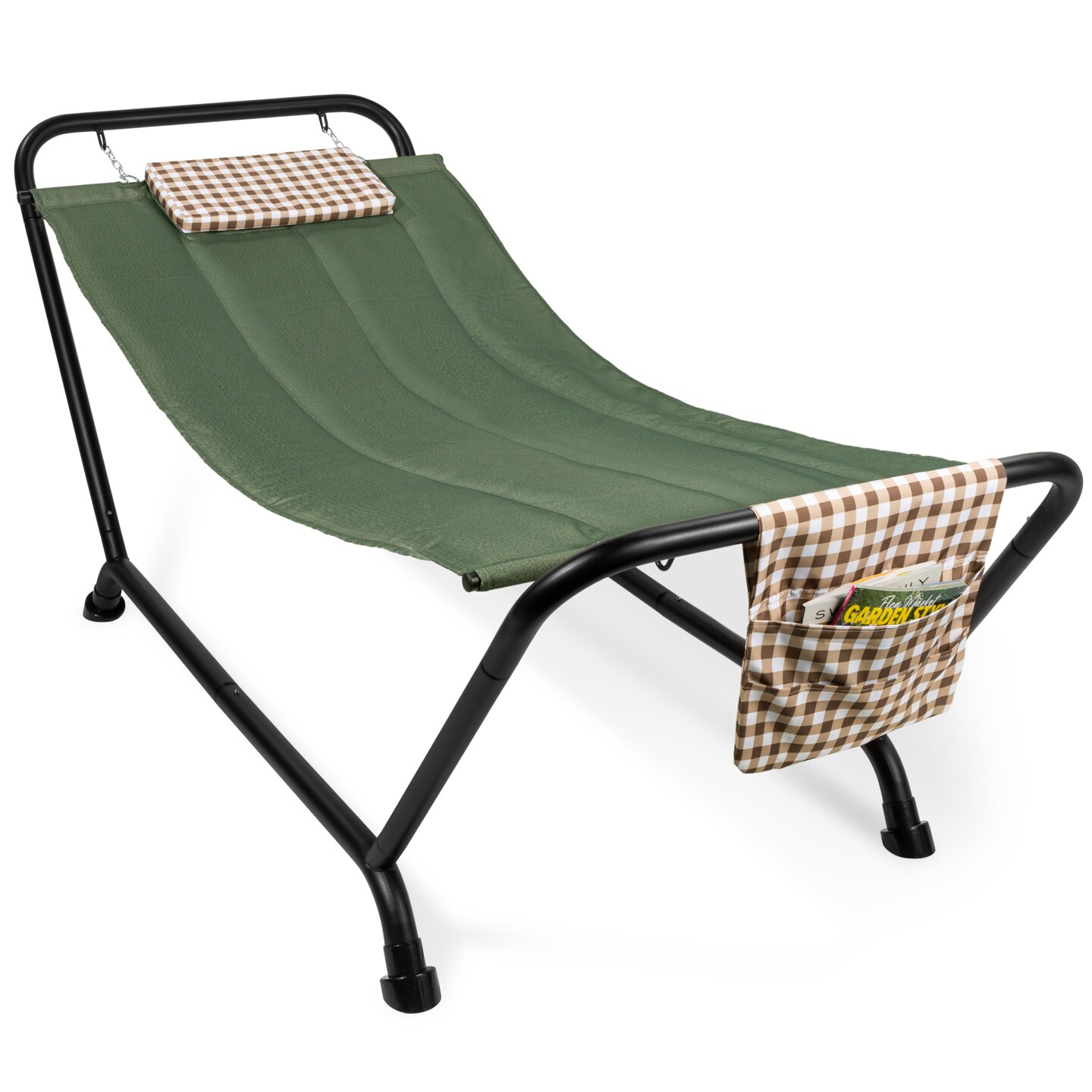 Best Choice Products Outdoor Patio Hammock Bed with Stand, Pillow, Storage Pockets, 500LB Weight Capacity