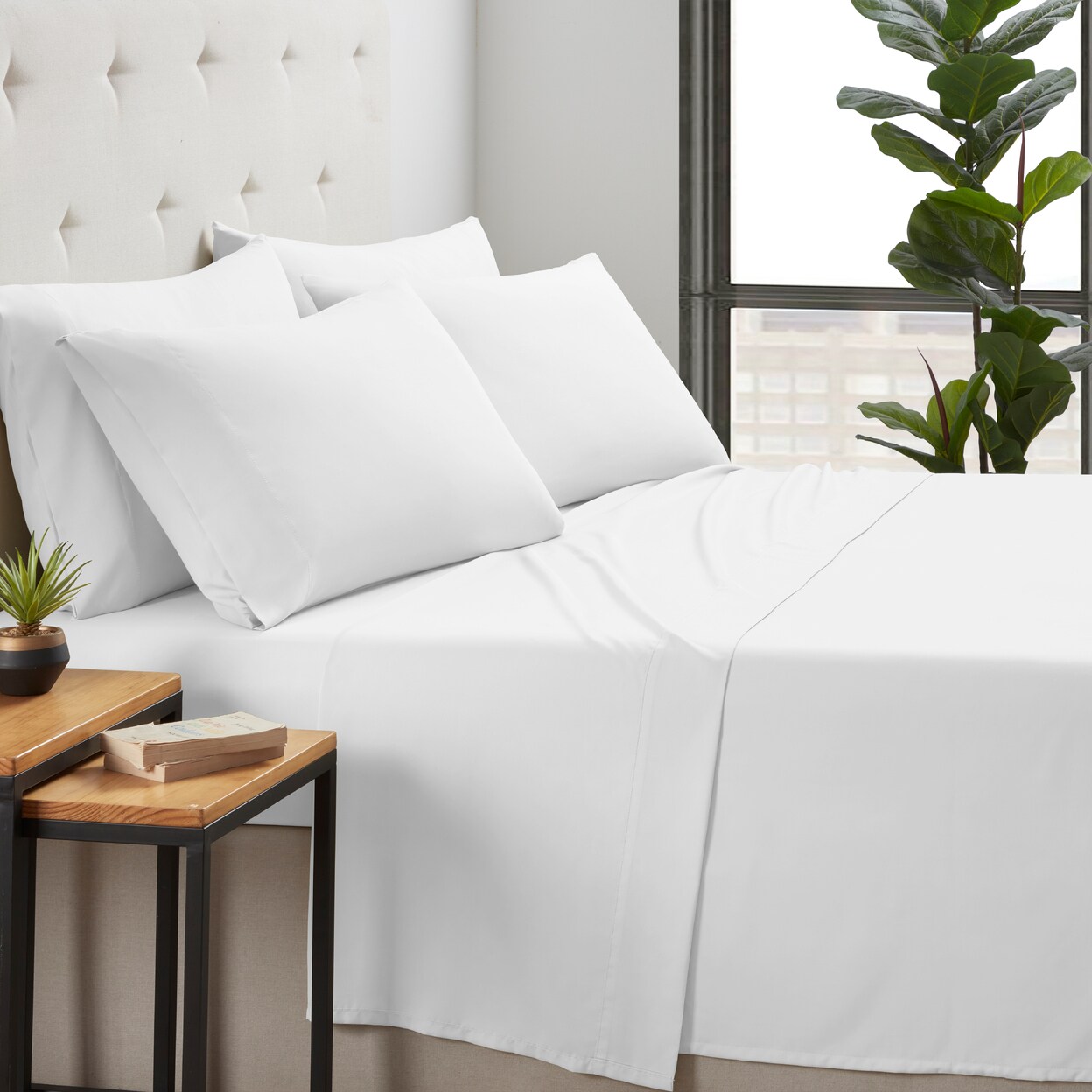 Kathy Ireland Bamboo Cooling 6 Piece Sheet Set Queen Size Soft Viscose Microfiber