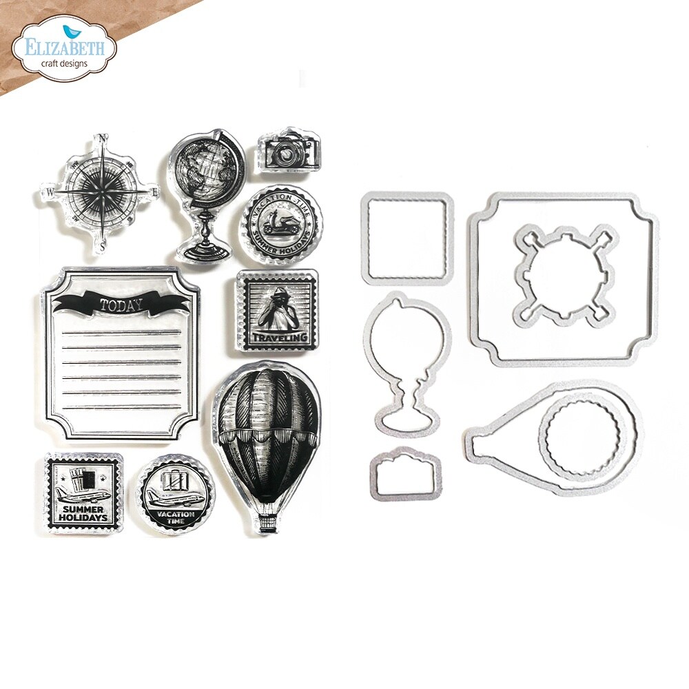 Elizabeth Craft Stamp And Die Set-Around the world