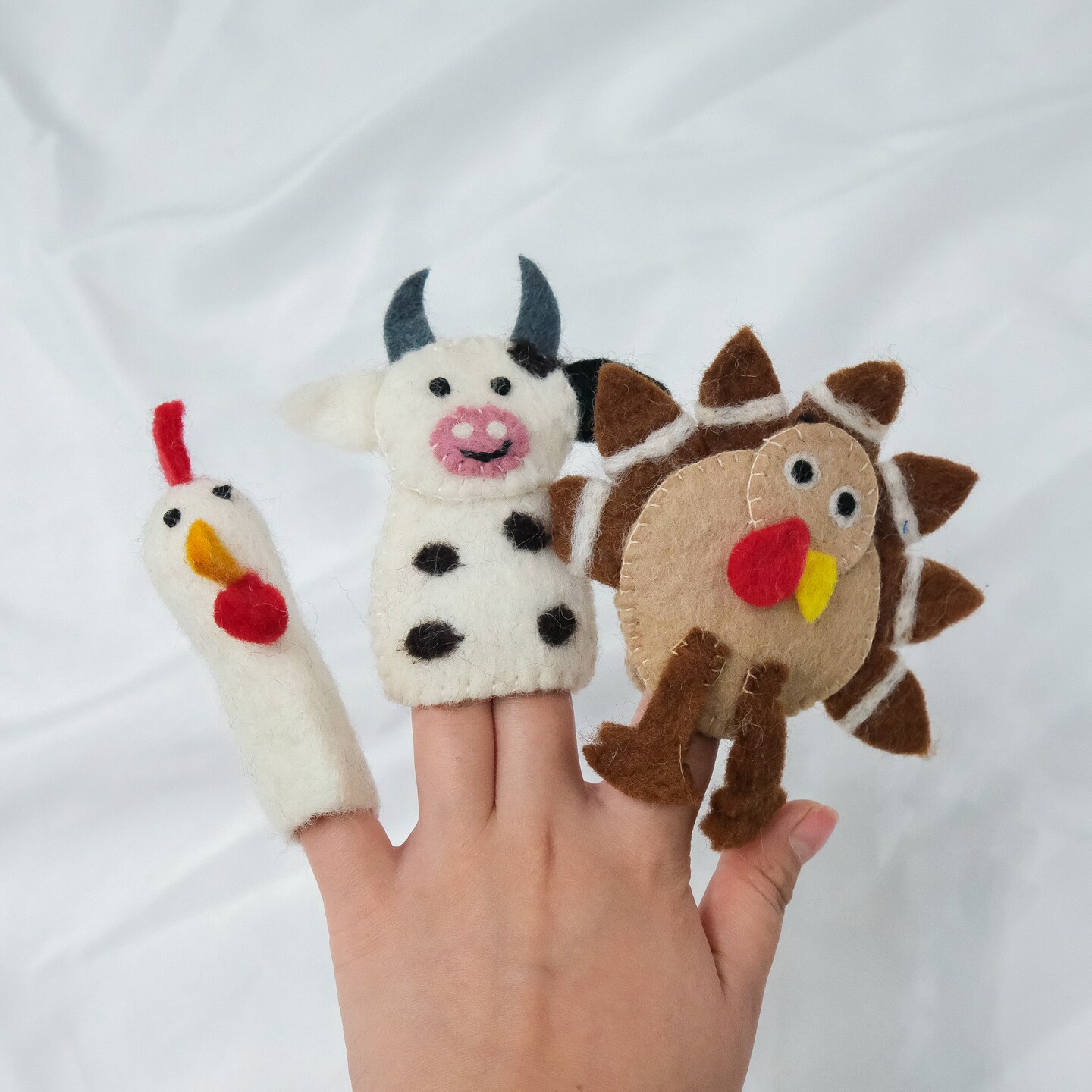 Felt Farm Animal Finger Puppets Goat Sheep Turkey Pig Donkey Felt Stocking Stuffer Educational Gift For Kids Handmade Puppets MakerPlace by Michaels