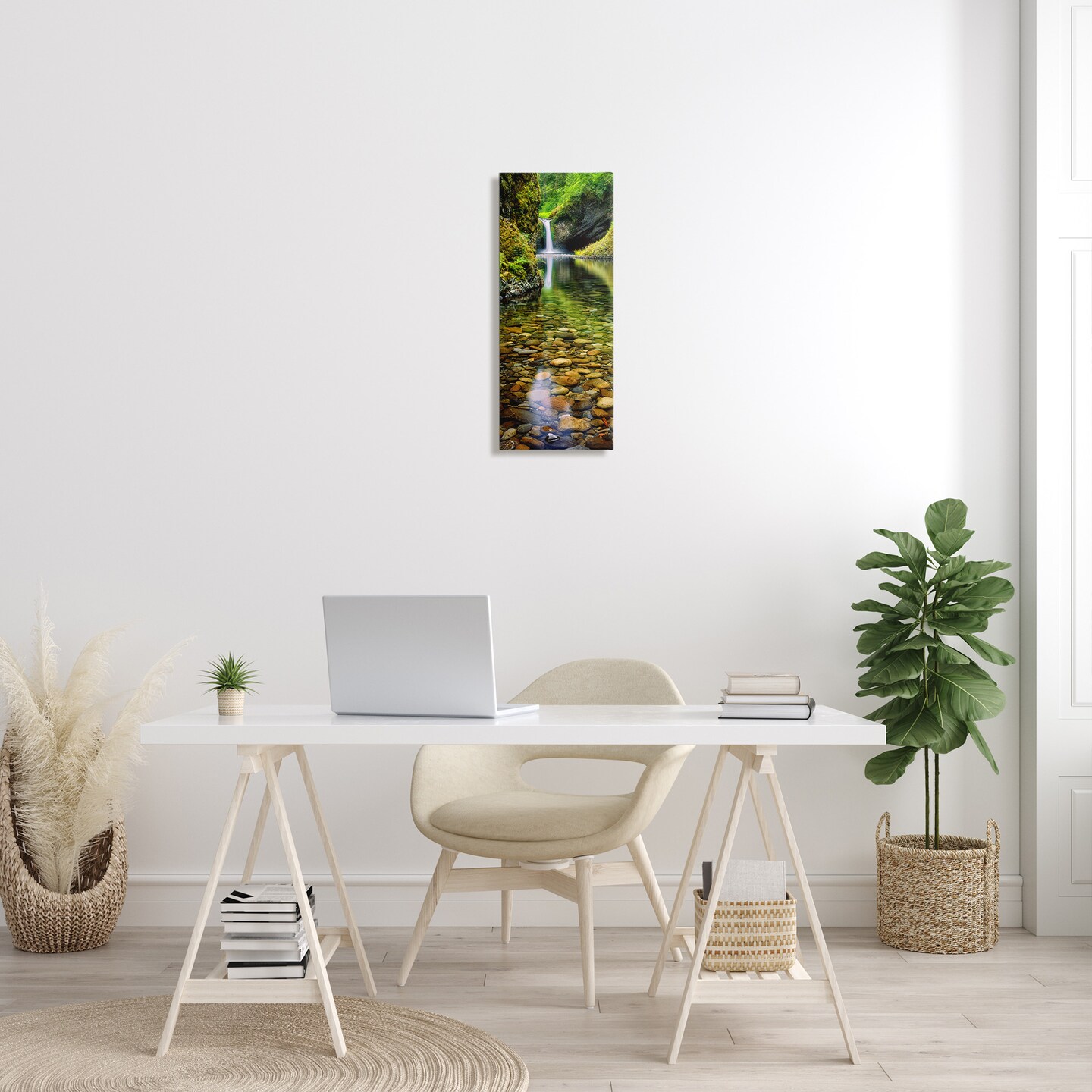Stupell Industries Clear Stream Waterfall Photography Canvas Wall Art