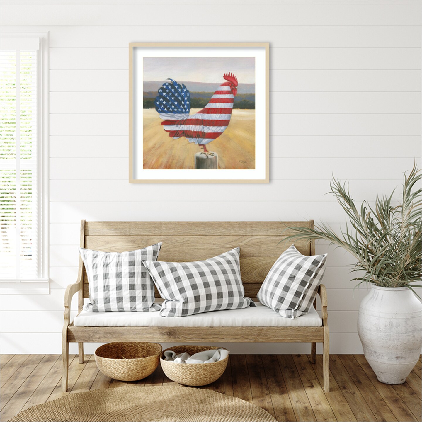 American Rooster by Wellington Studio Wood Framed Wall Art Print