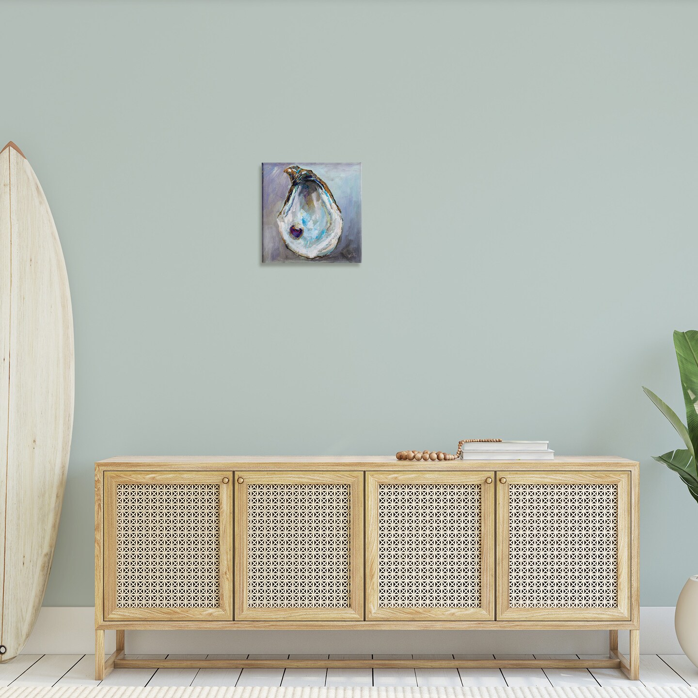 Stupell Industries Oyster Shell with Pearl Canvas Wall Art