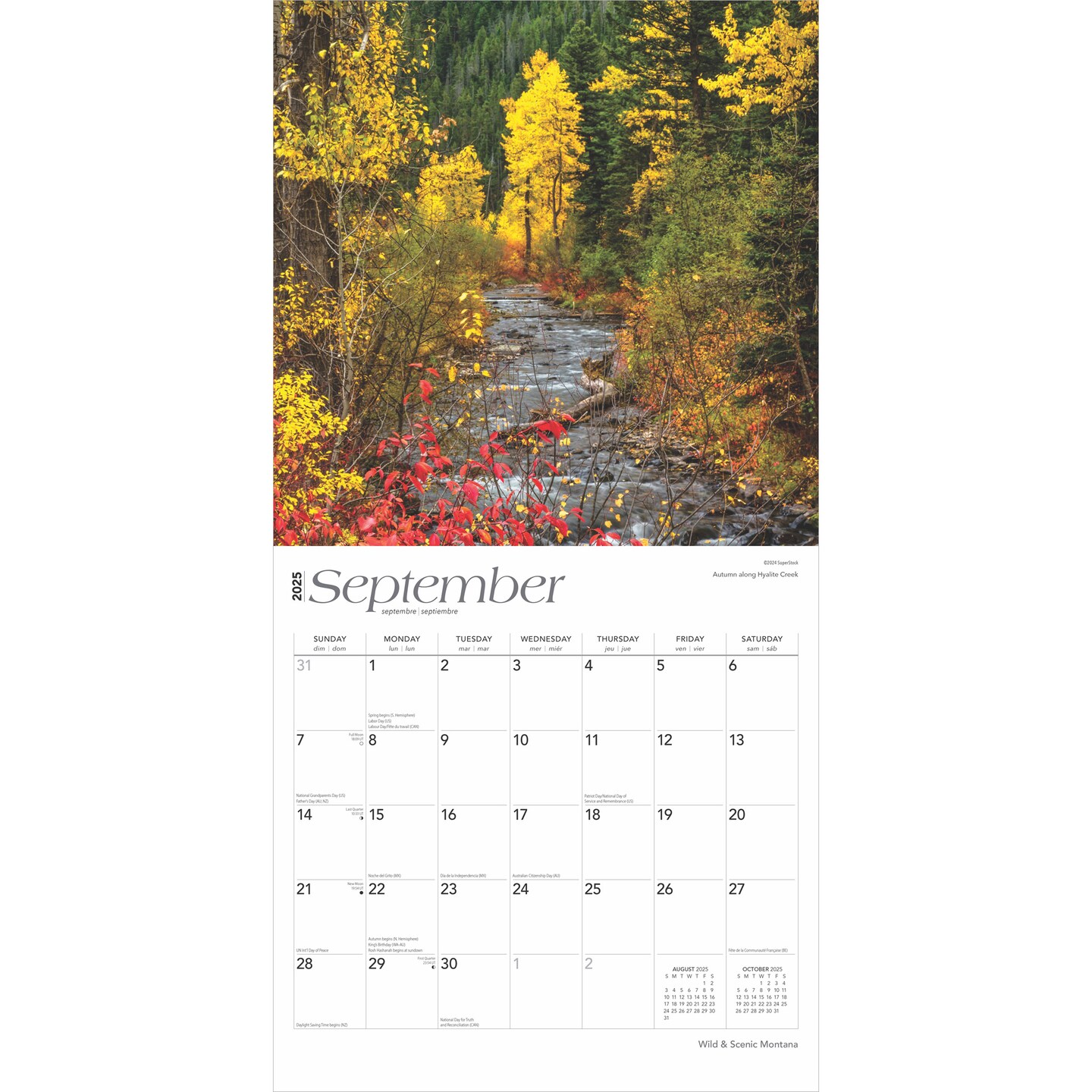 Montana Wild &#x26; Scenic | 2025 12 x 24 Inch Monthly Square Wall Calendar | Plastic-Free | BrownTrout | USA United States of America Rocky Mountains State Nature