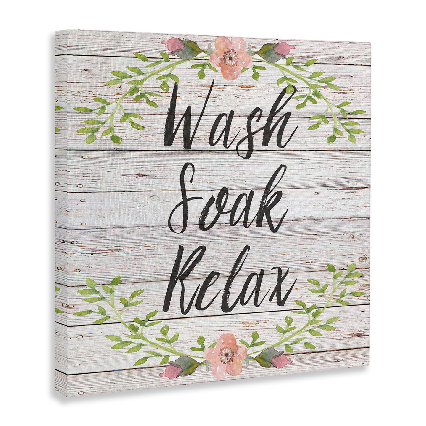 Stupell Industries Floral Wash Soak Relax Canvas Wall Art