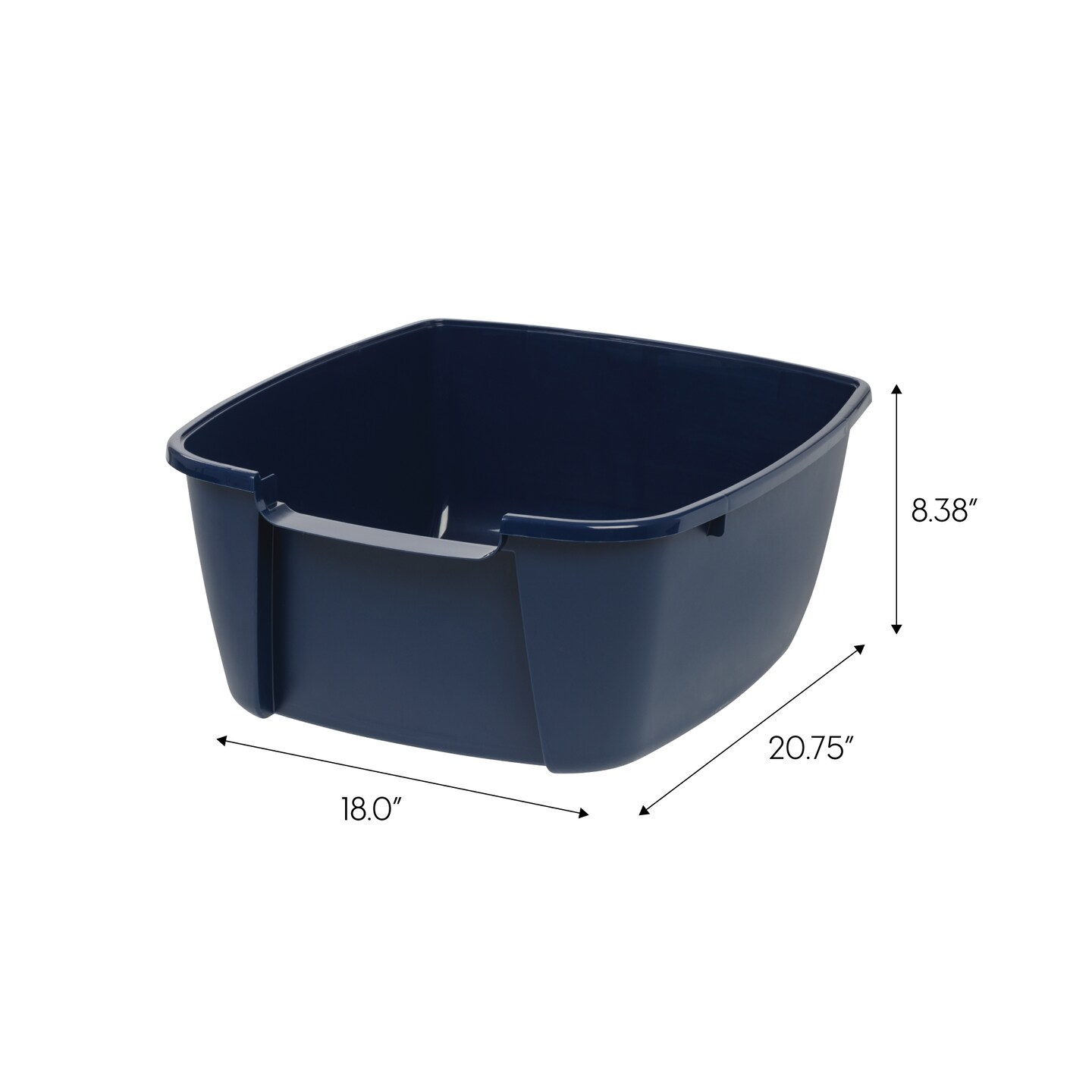 IRIS USA Cat Litter Box Cat Litter Pan with Scoop, Navy