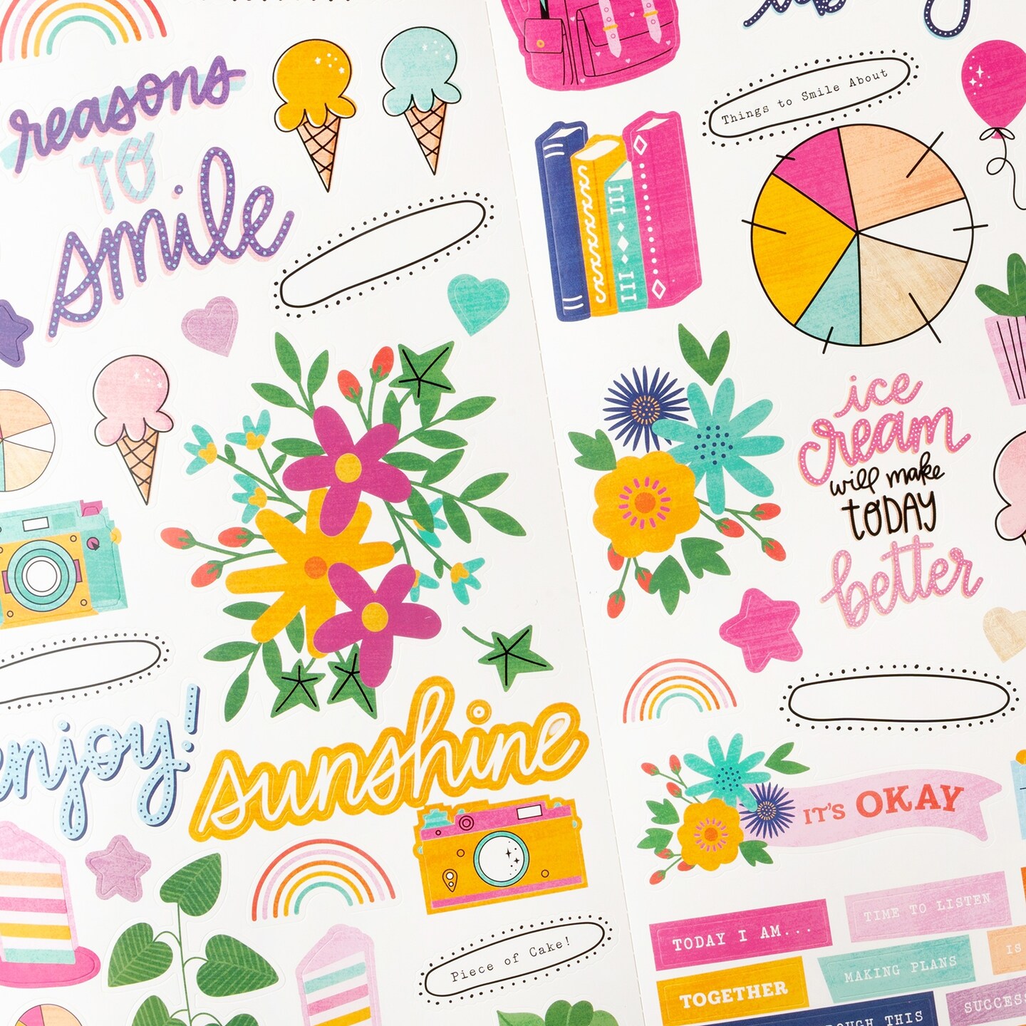 Shimelle Reasons To Smile Cardstock Stickers 6"X12"-72 Pieces