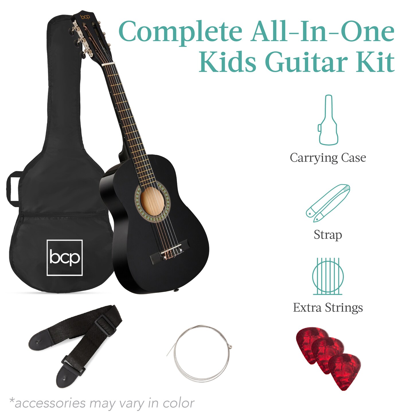 Best Choice Products 30in Kids Acoustic Guitar Beginner Starter Kit with Strap, Case, Strings