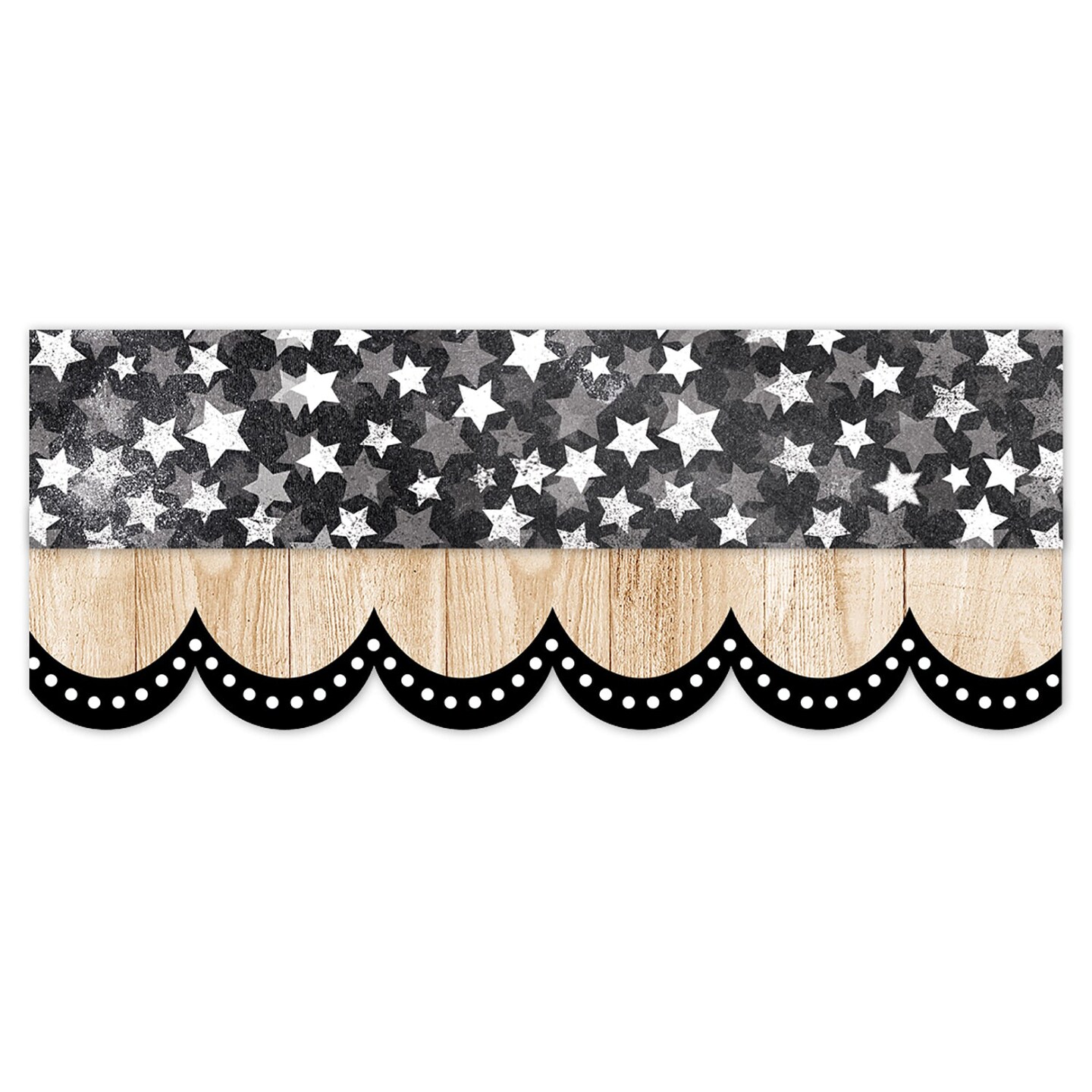 Dotted Scallops On Wood Border