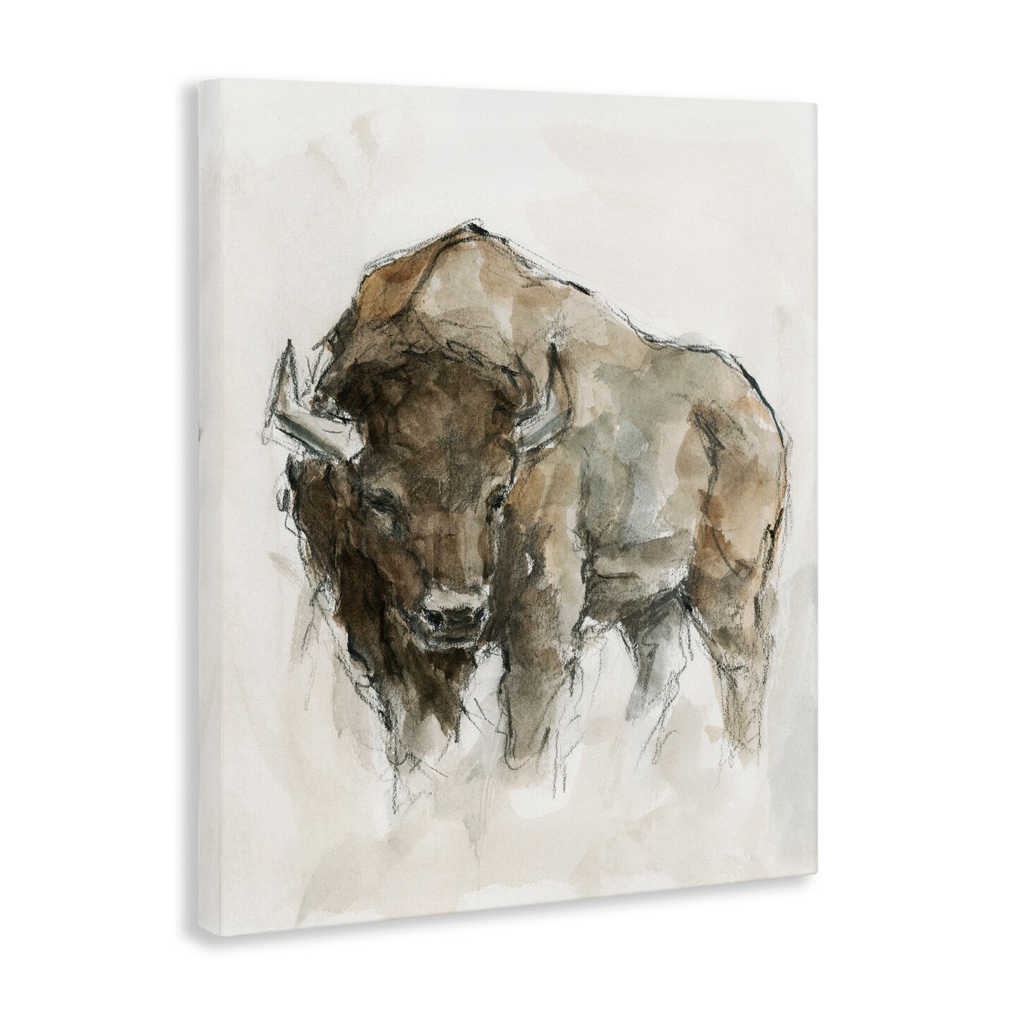 Stupell Industries Western American Buffalo Canvas Wall Art