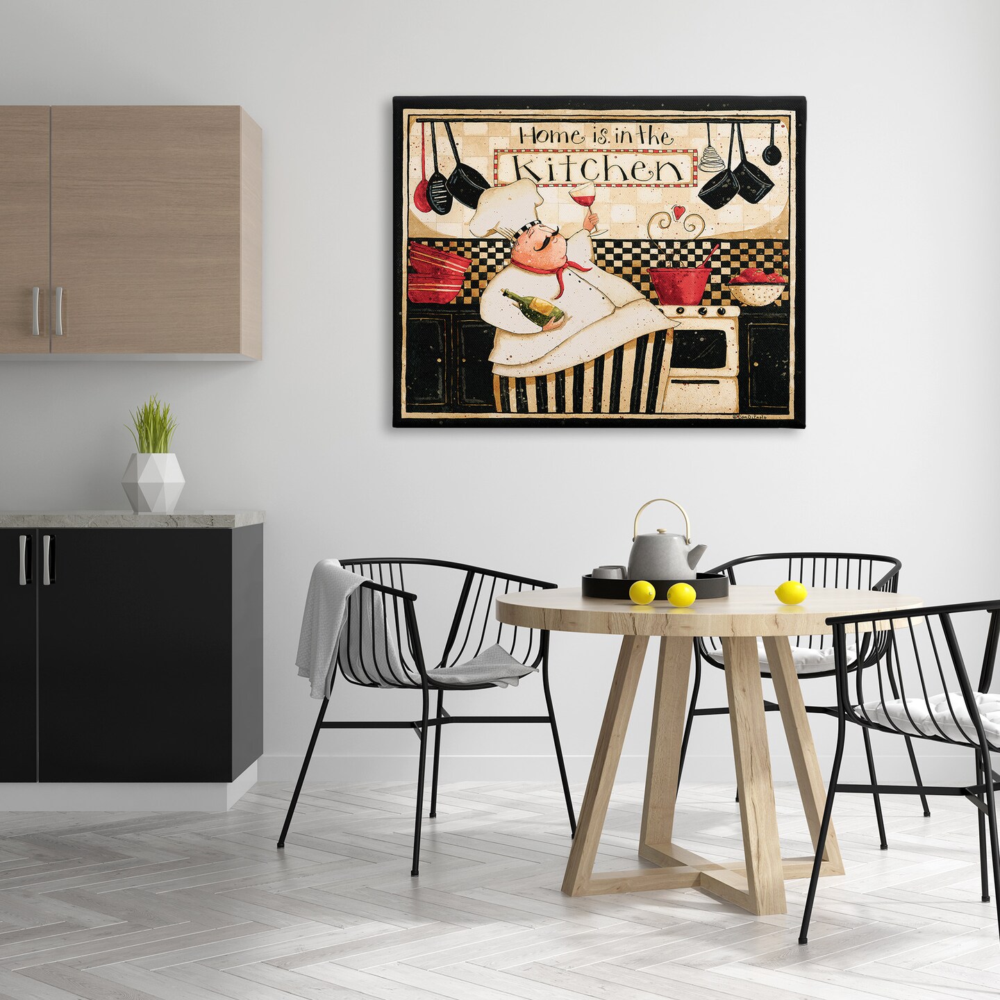 Stupell Industries Happy Chef Kitchen Phrase Canvas Wall Art