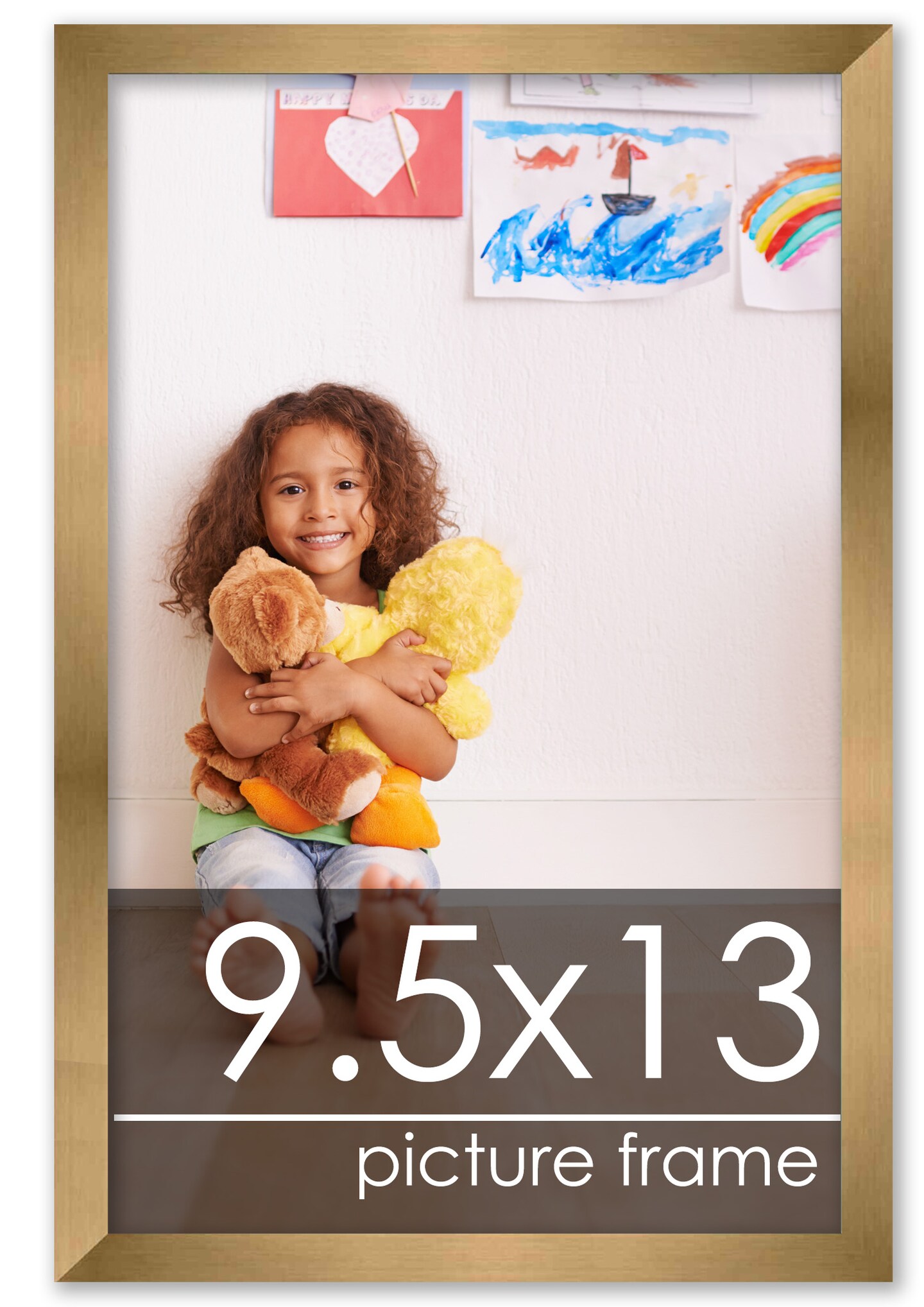 9.5x13 Solid Wood Picture Frame with UV-Resistant Acrylic & Acid-Free Backing, Available in 6 Finishes: Matte Black, Matte White, Metallic Bronze, Silver, Natural Wood Grain & Mahogany