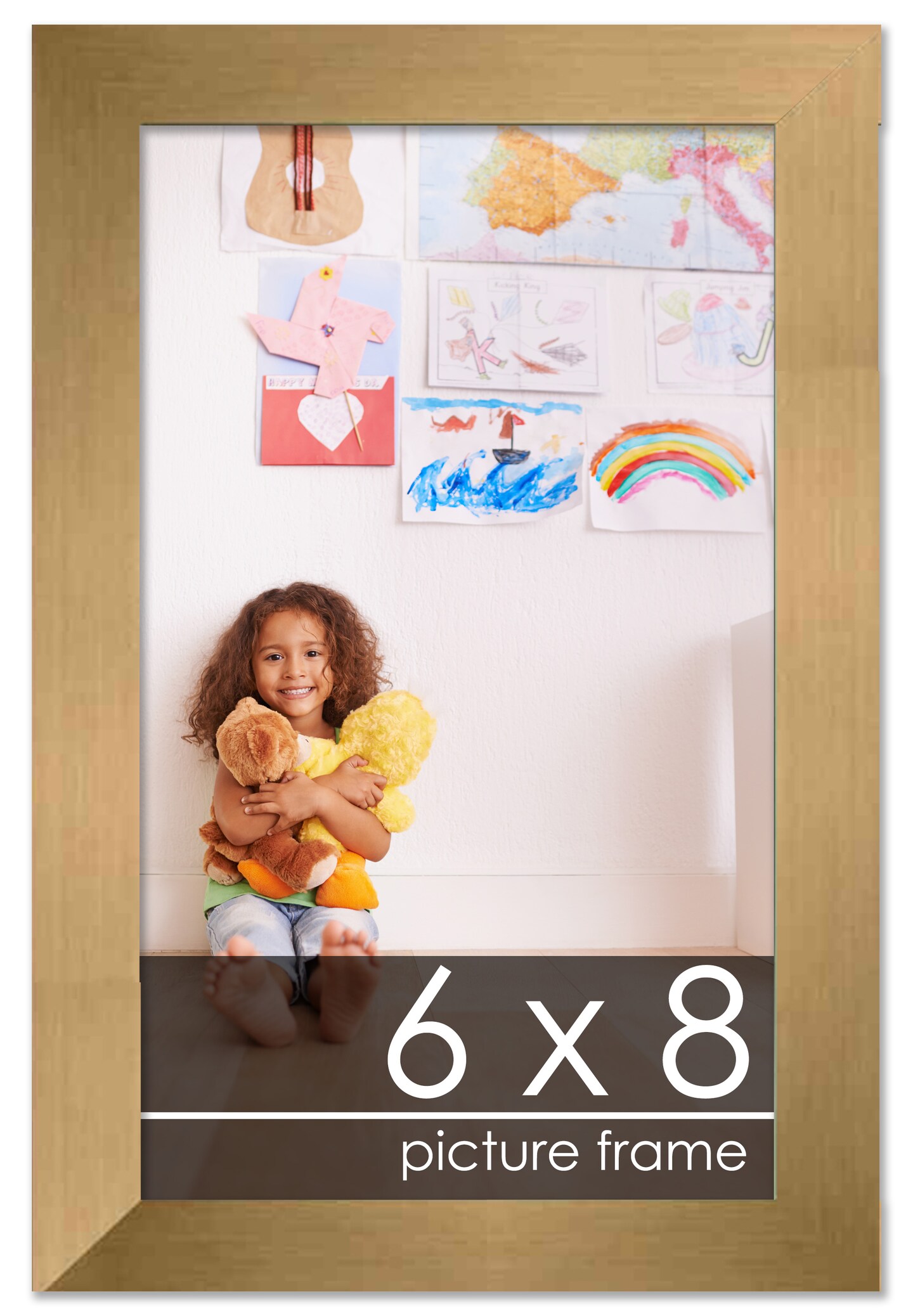 6x8 Solid Wood Picture Frame with UV-Resistant Acrylic & Acid-Free Backing, Available in 6 Finishes: Matte Black, Matte White, Metallic Bronze, Silver, Natural Wood Grain & Mahogany