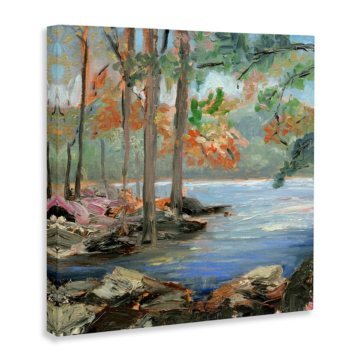 Stupell Industries Woodland Creek Looming Trees Canvas Wall Art