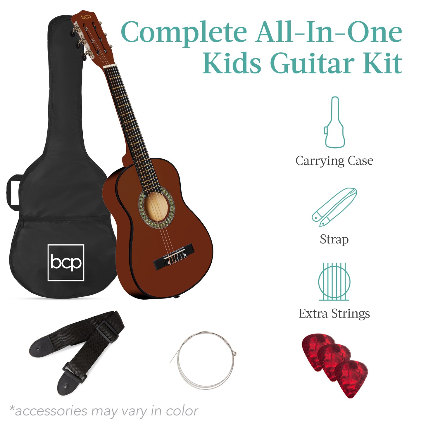 Best Choice Products 30in Kids Acoustic Guitar Beginner Starter Kit with Strap, Case, Strings