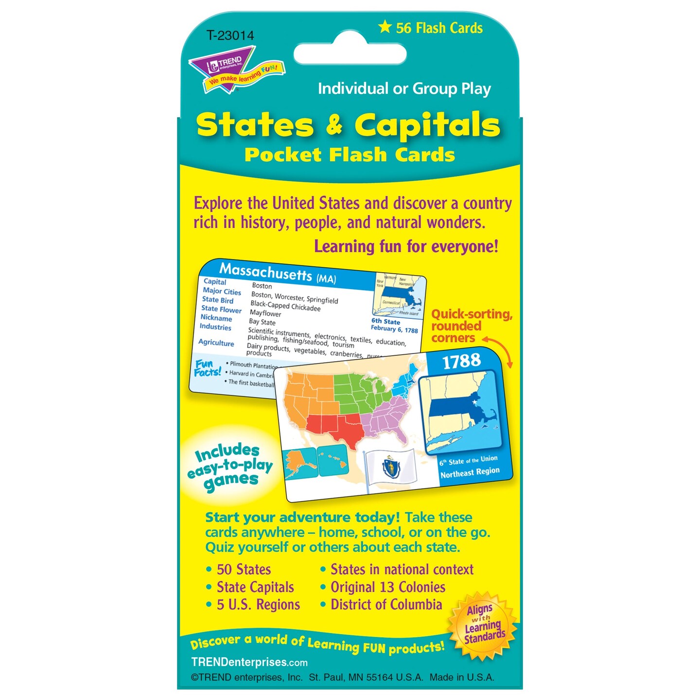 States &#x26; Capitals Pocket Flash Cards