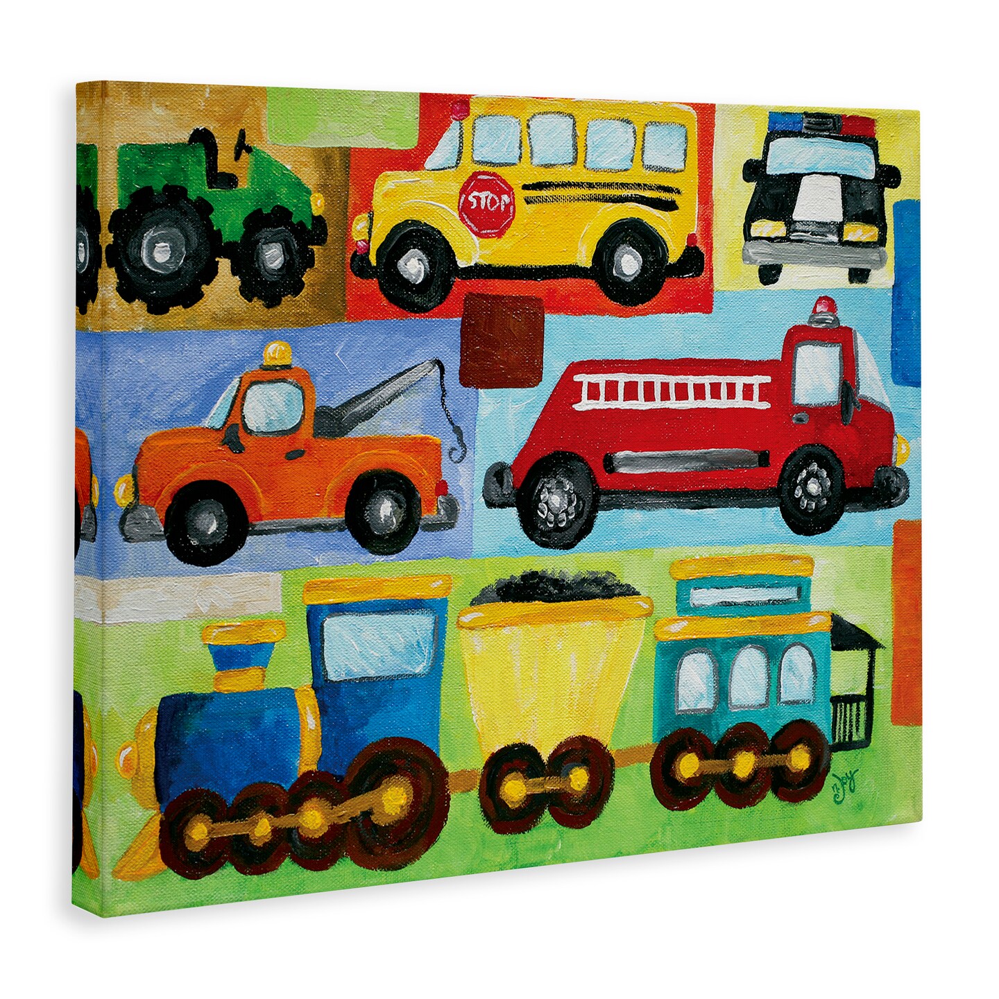 Stupell Industries Whimsical Transportation Collage Canvas Wall Art
