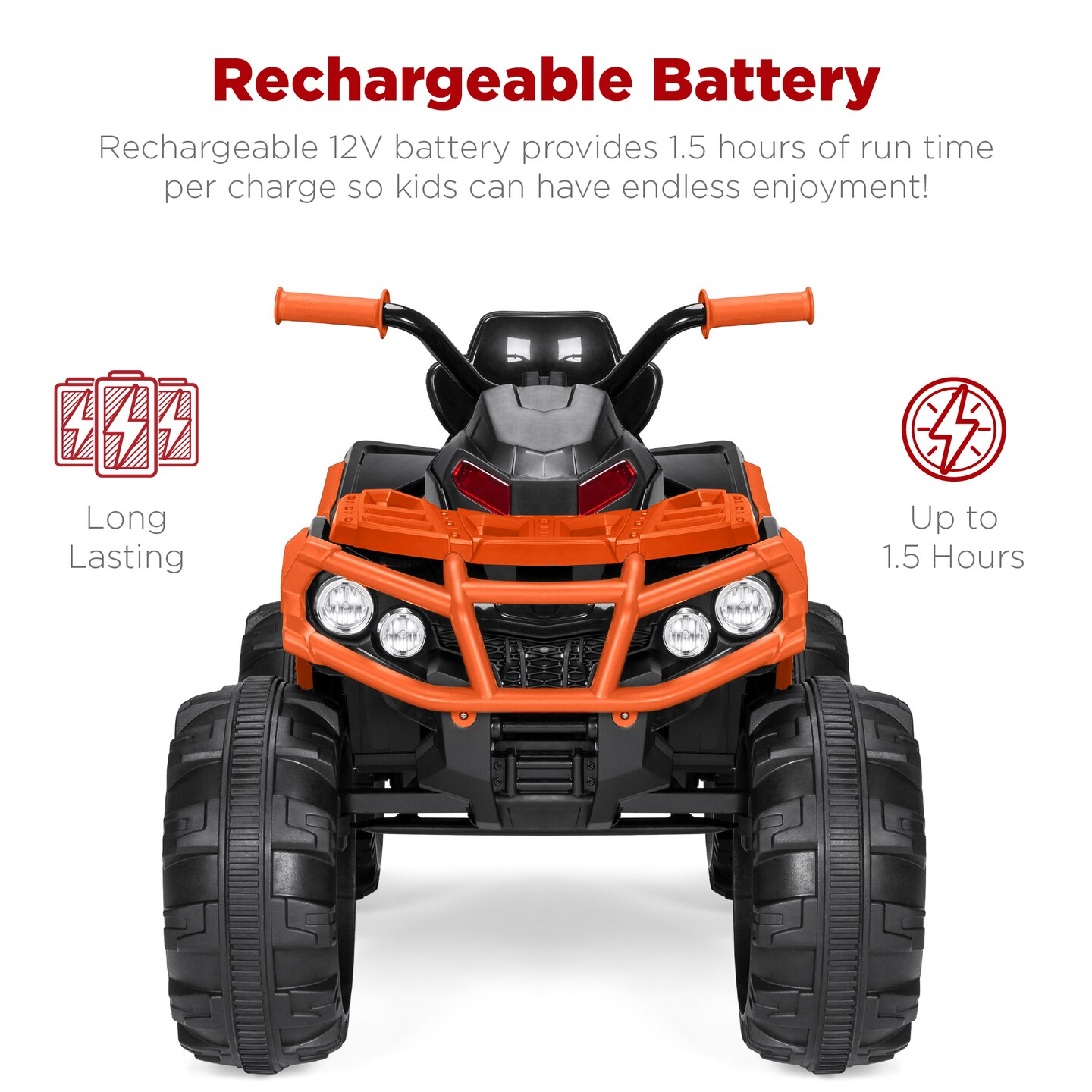 Best Choice Products 12V Kids Ride-On ATV Quad w/ Bluetooth, 3.7mph Max, Treaded Tires, LED Lights, Radio