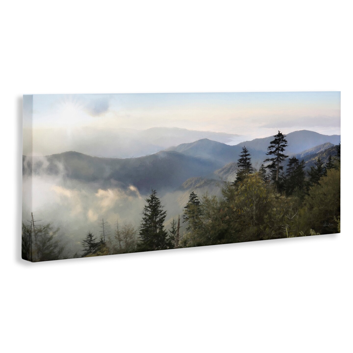 Stupell Industries Panoramic Cloudy Mountainous Nature Canvas Wall Art