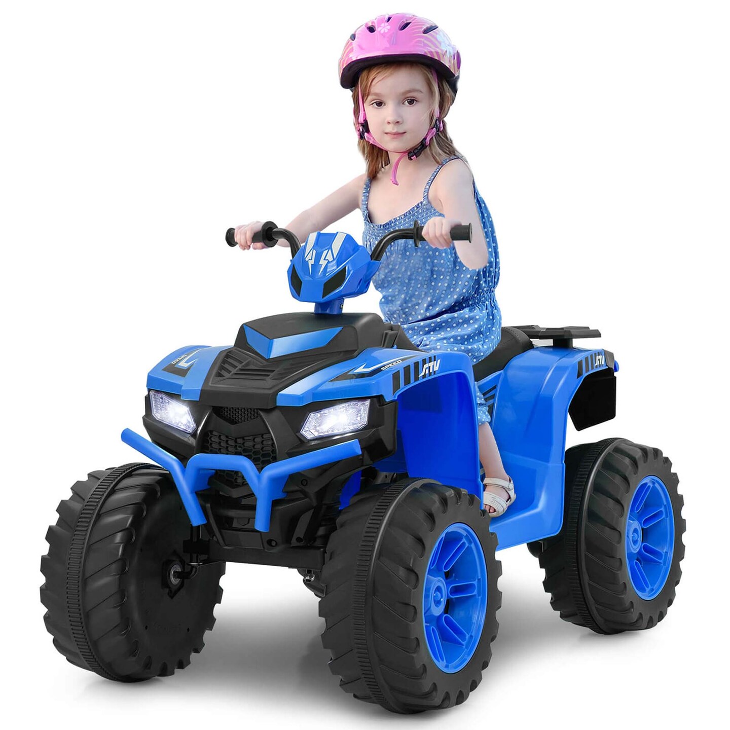 Honeyjoy 24V Kids Ride On Electric ATV 4 Wheeler Quad Car with Wireless Connection Black Blue Pink Red Purple Michaels