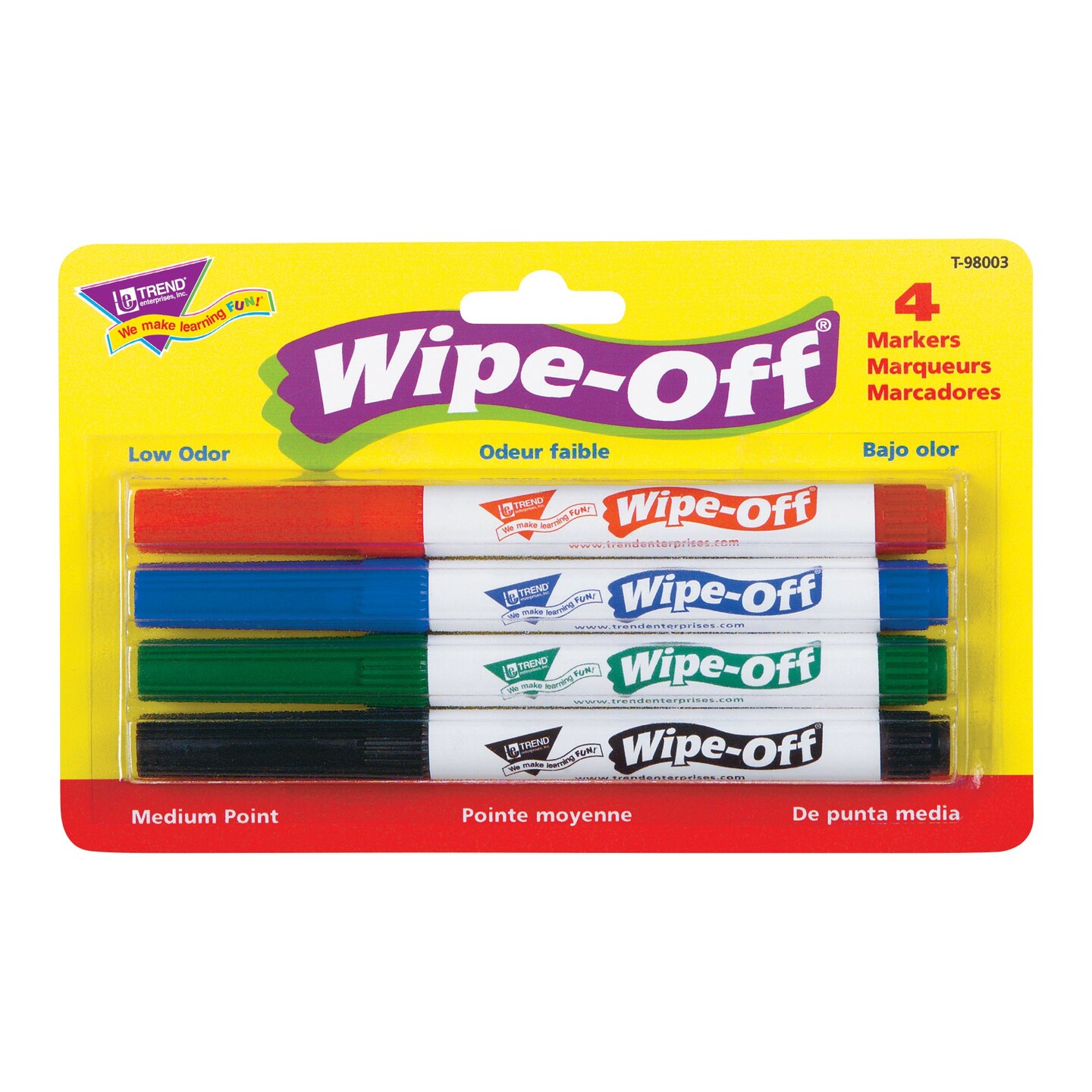 4-Pack Standard Colors Wipe-Off&#xAE; Markers