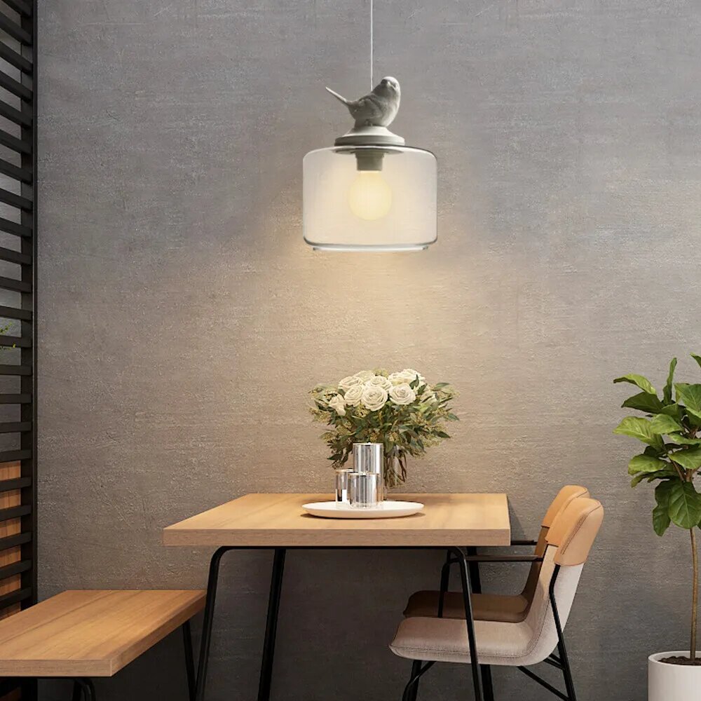 Kitcheniva Modern LED Pendant Light Bird Clear Glass Hanging Fixture